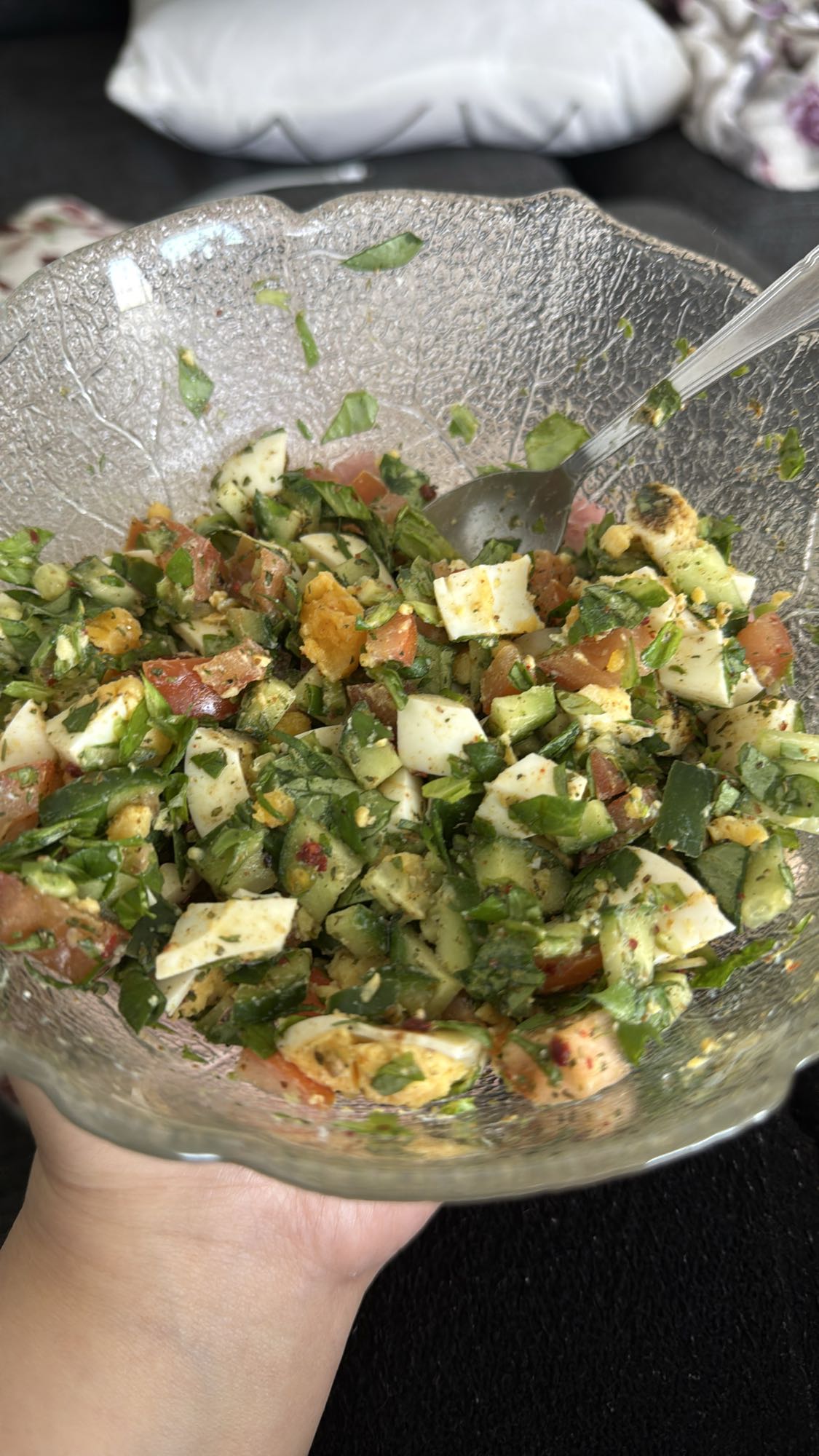 سلطة بيض وخضار