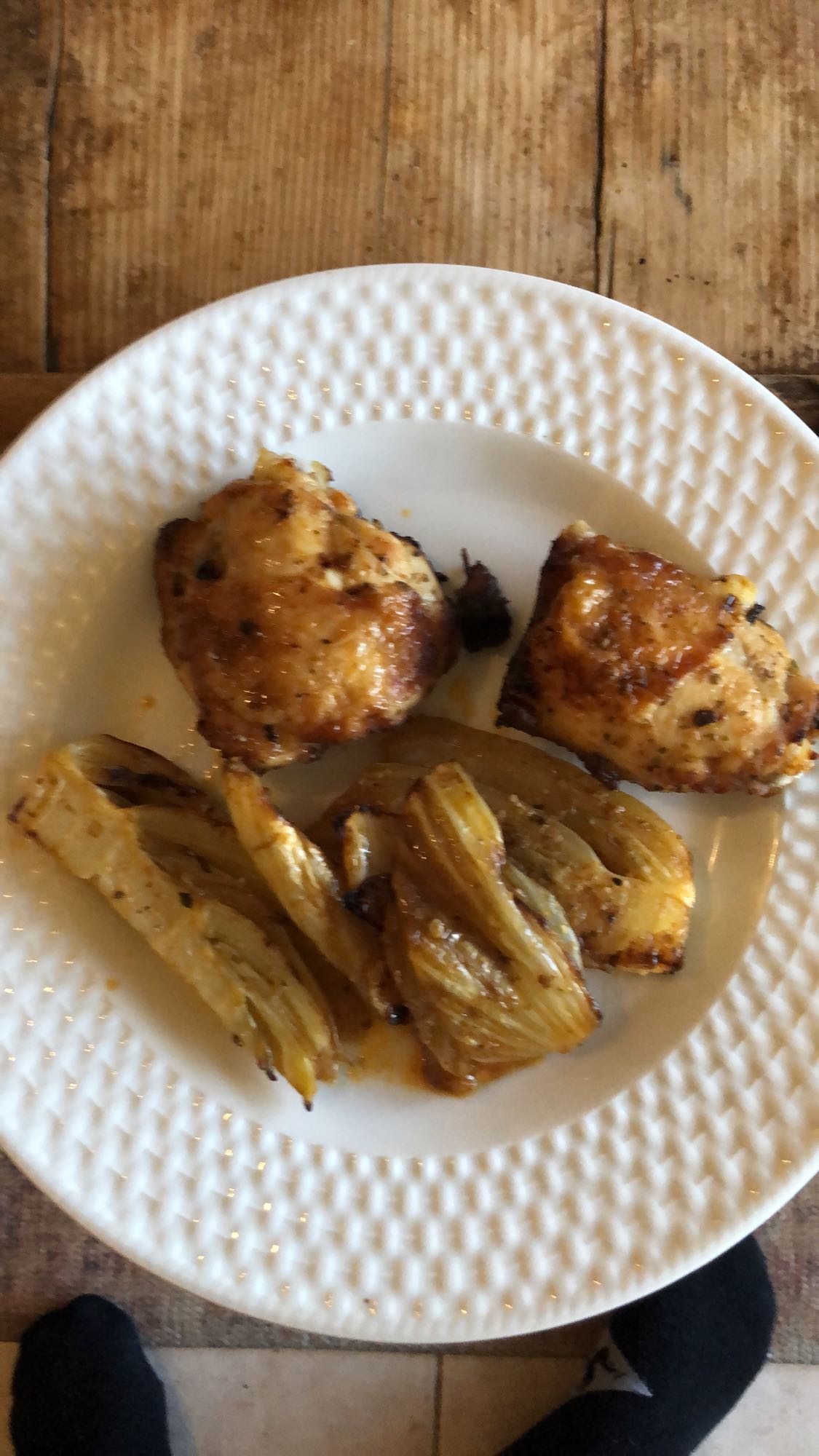 Poulet rôti et fenouil