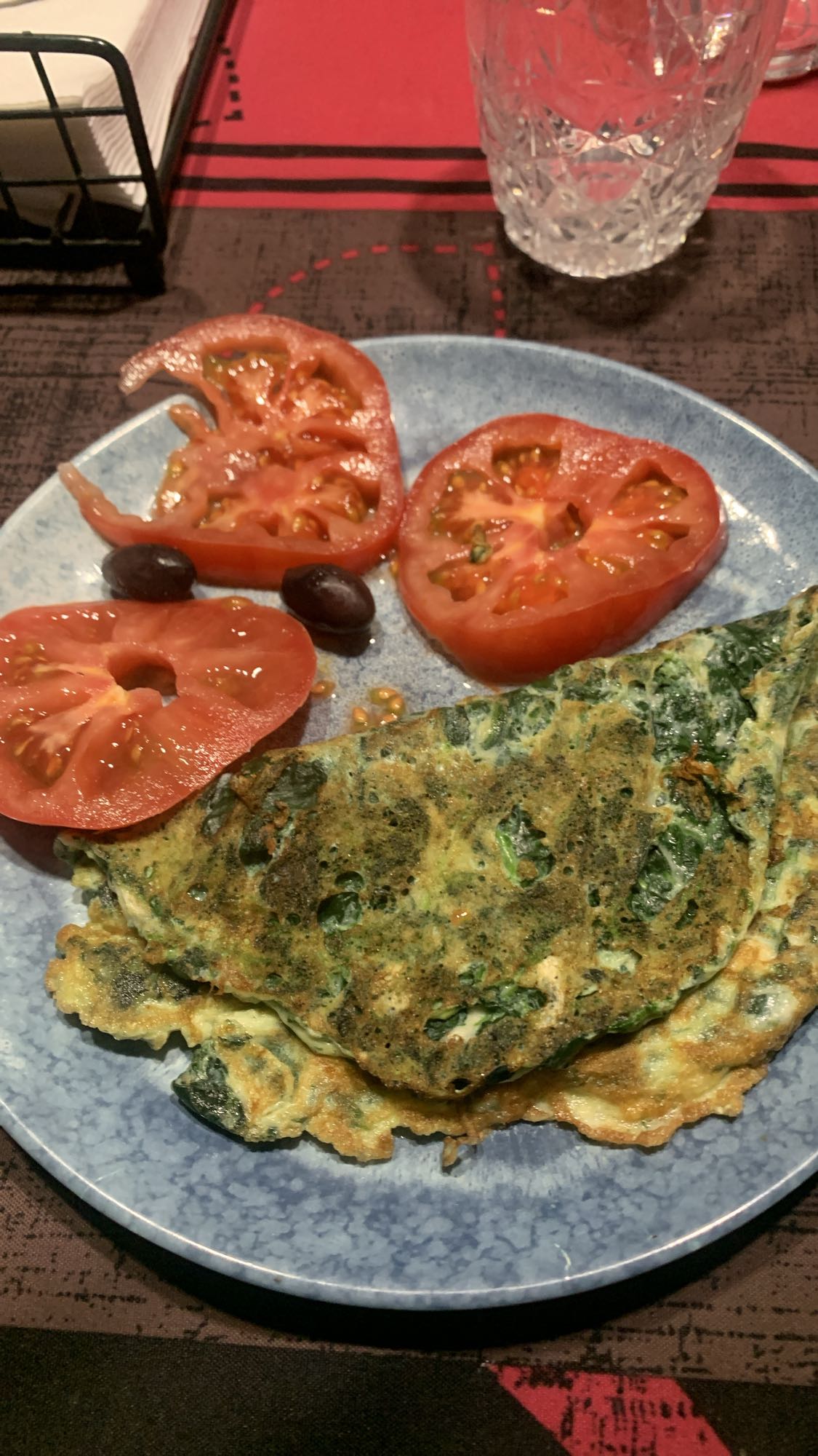 Omelette con espinacas