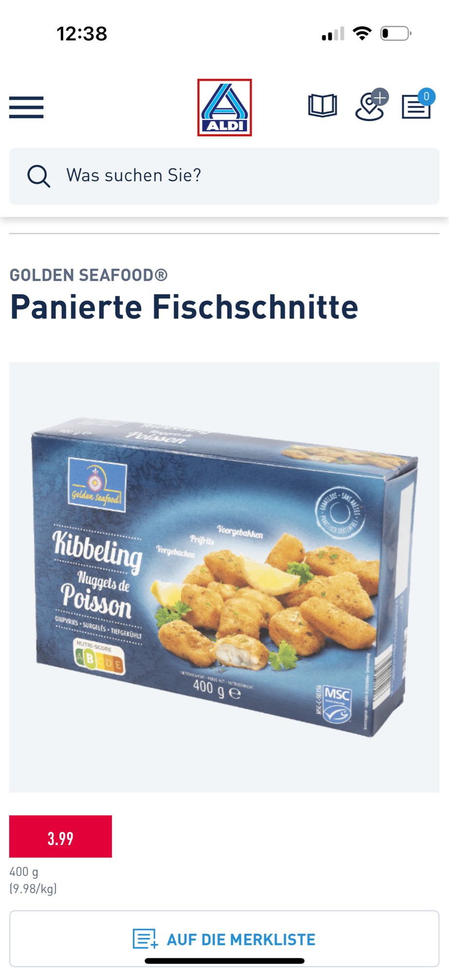 Panierte Fischschnitte