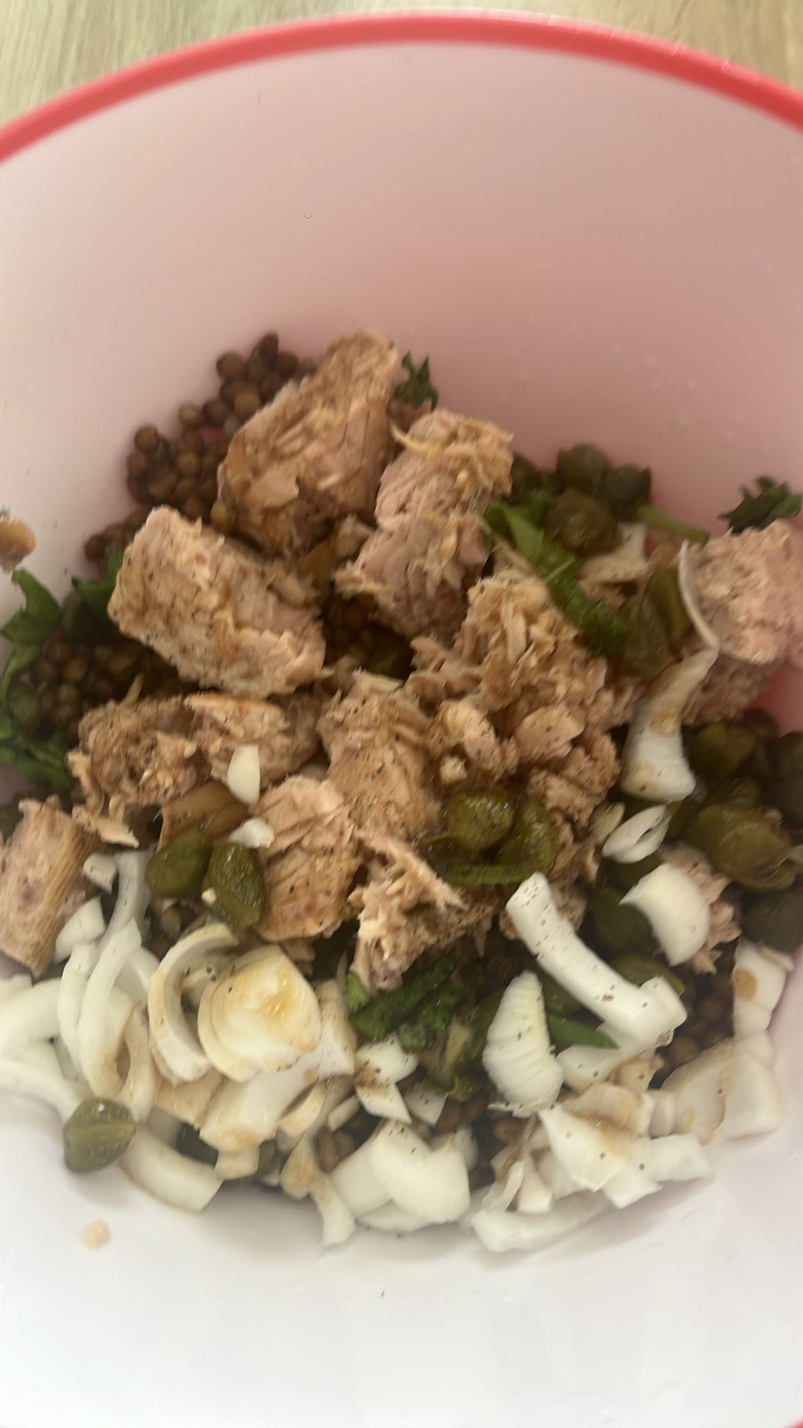 Salade thon lentilles