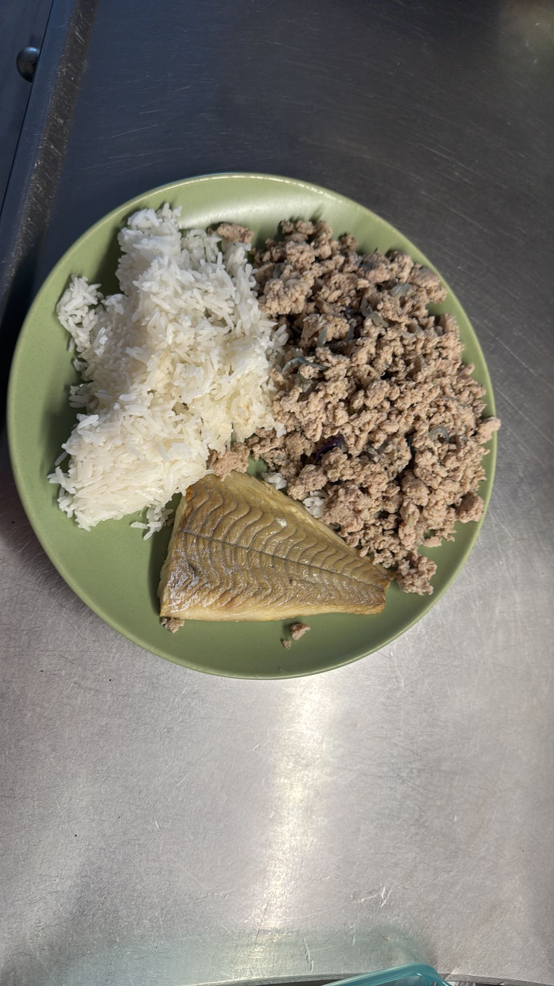 Ris, köttfärs och fisk