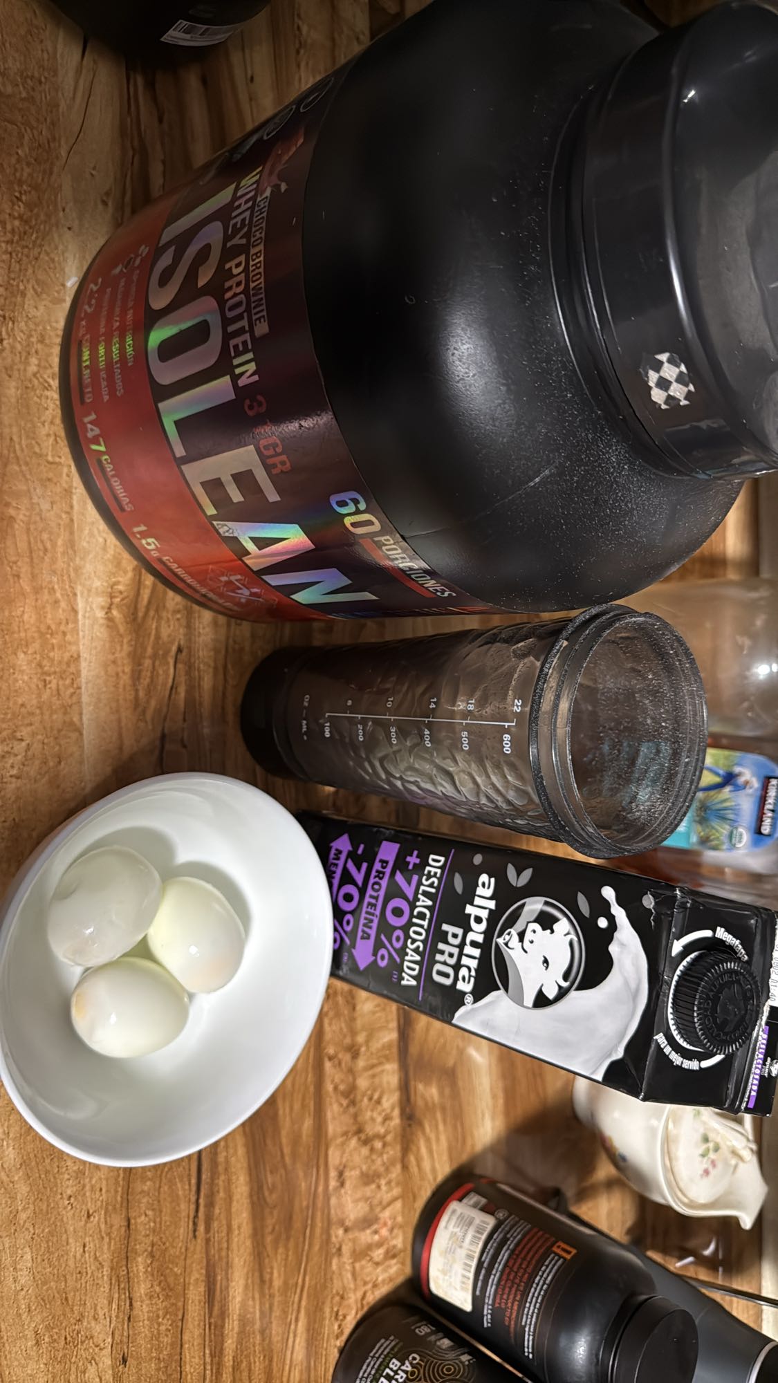 Batido proteico y huevos