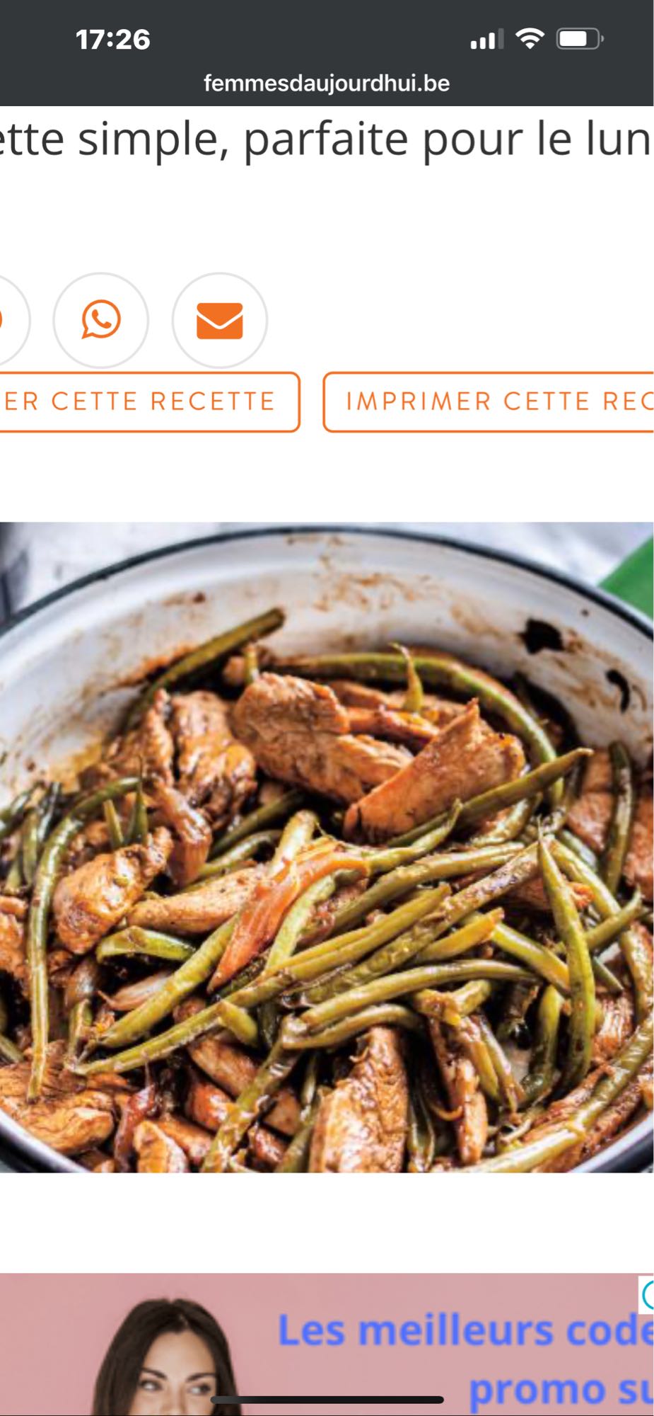 Poulet haricots verts