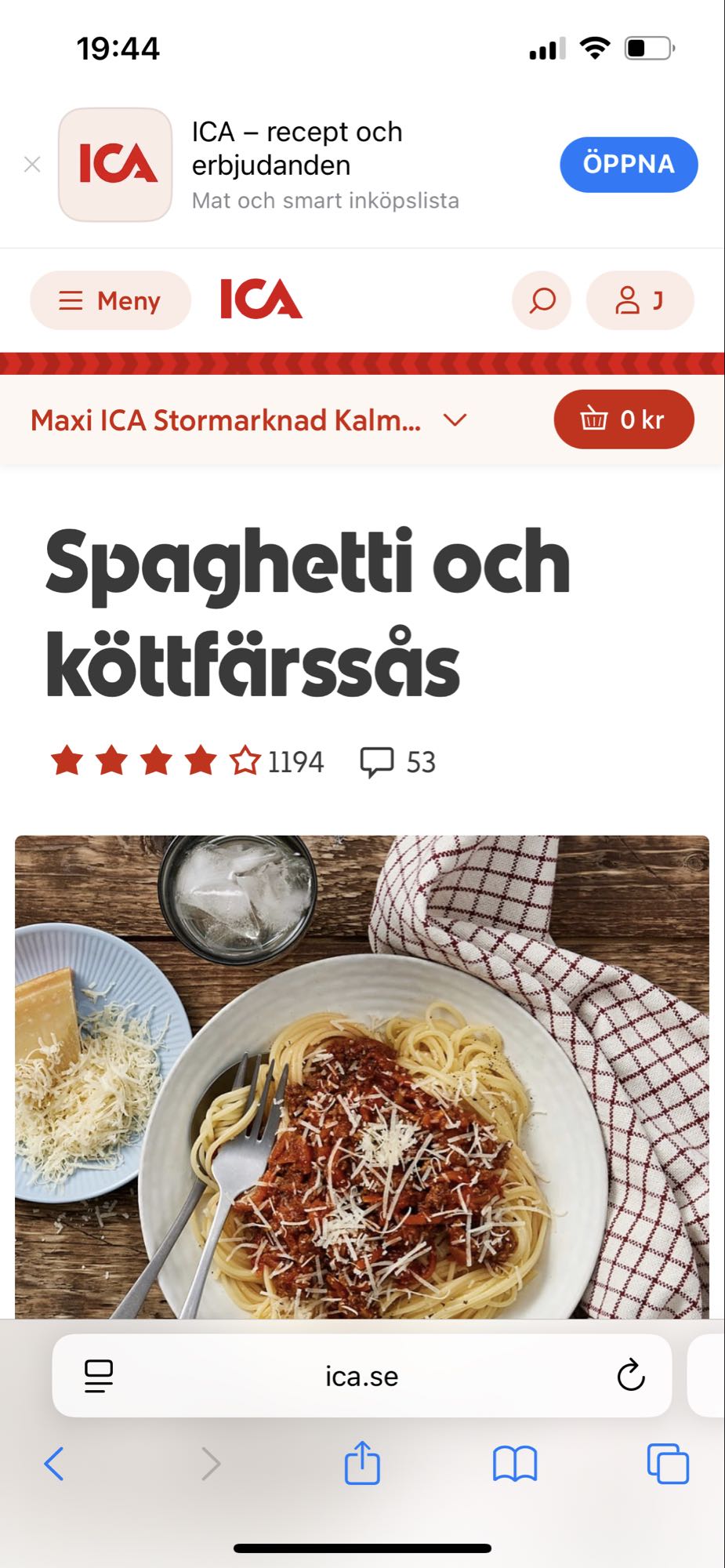 Spaghetti med köttfärs