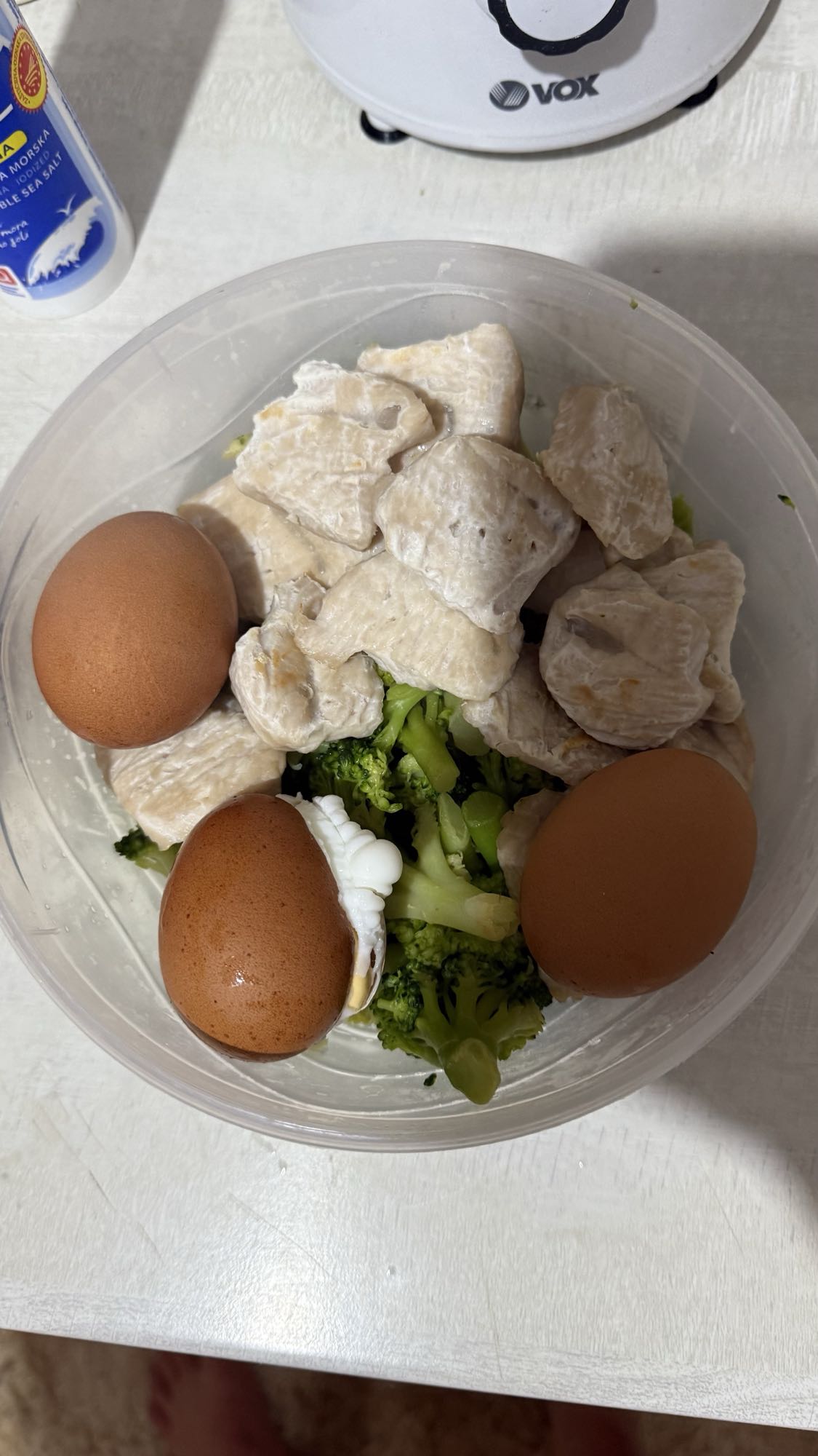 Chicken Egg Broccoli Bowl