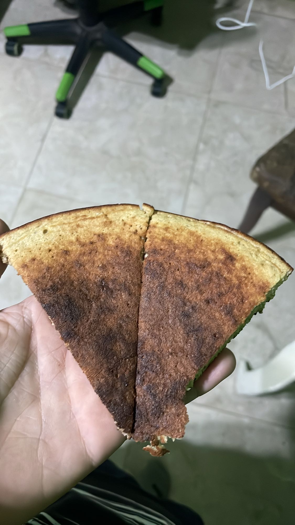 Media tortilla de avena de banana