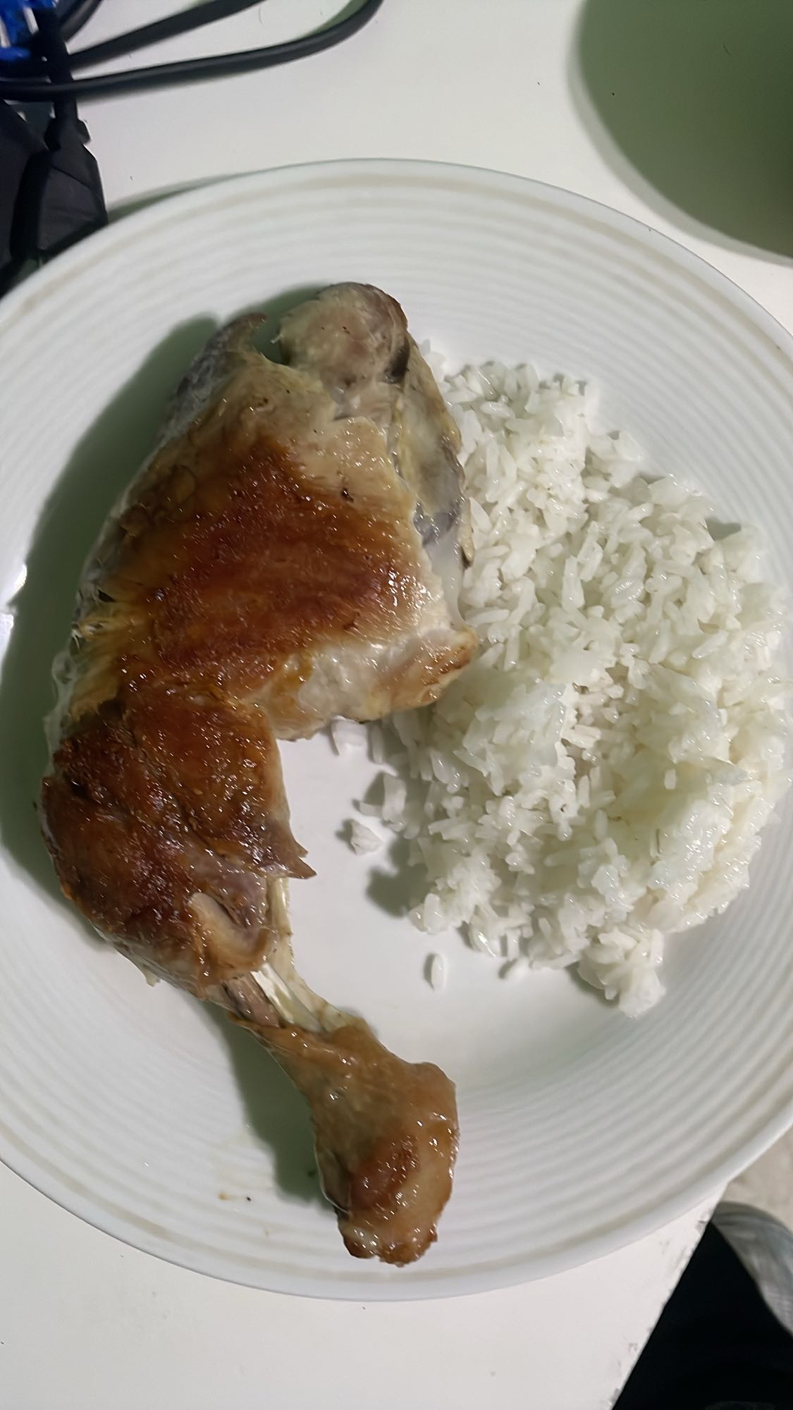 Pollo con arroz blanco