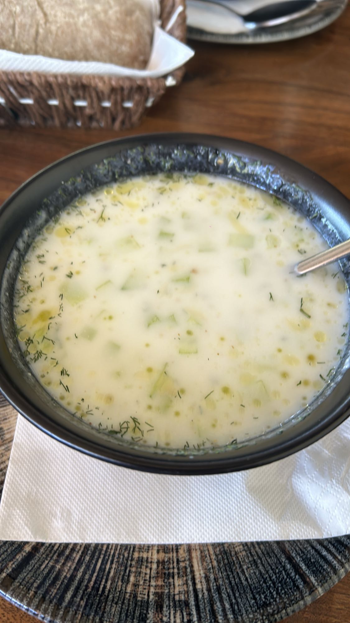 Cold yogurt cucumber soup