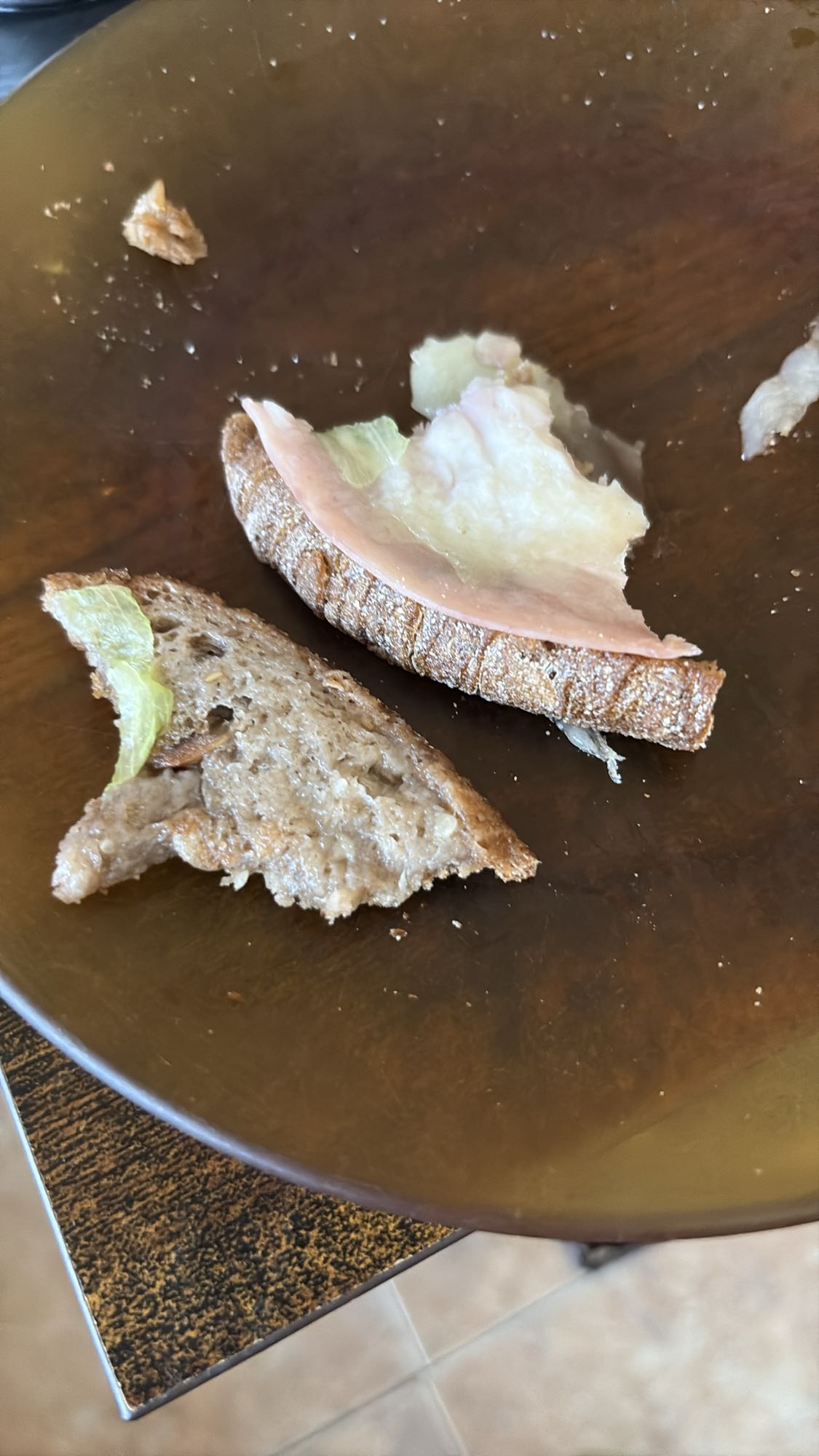 Ham and lettuce sandwich