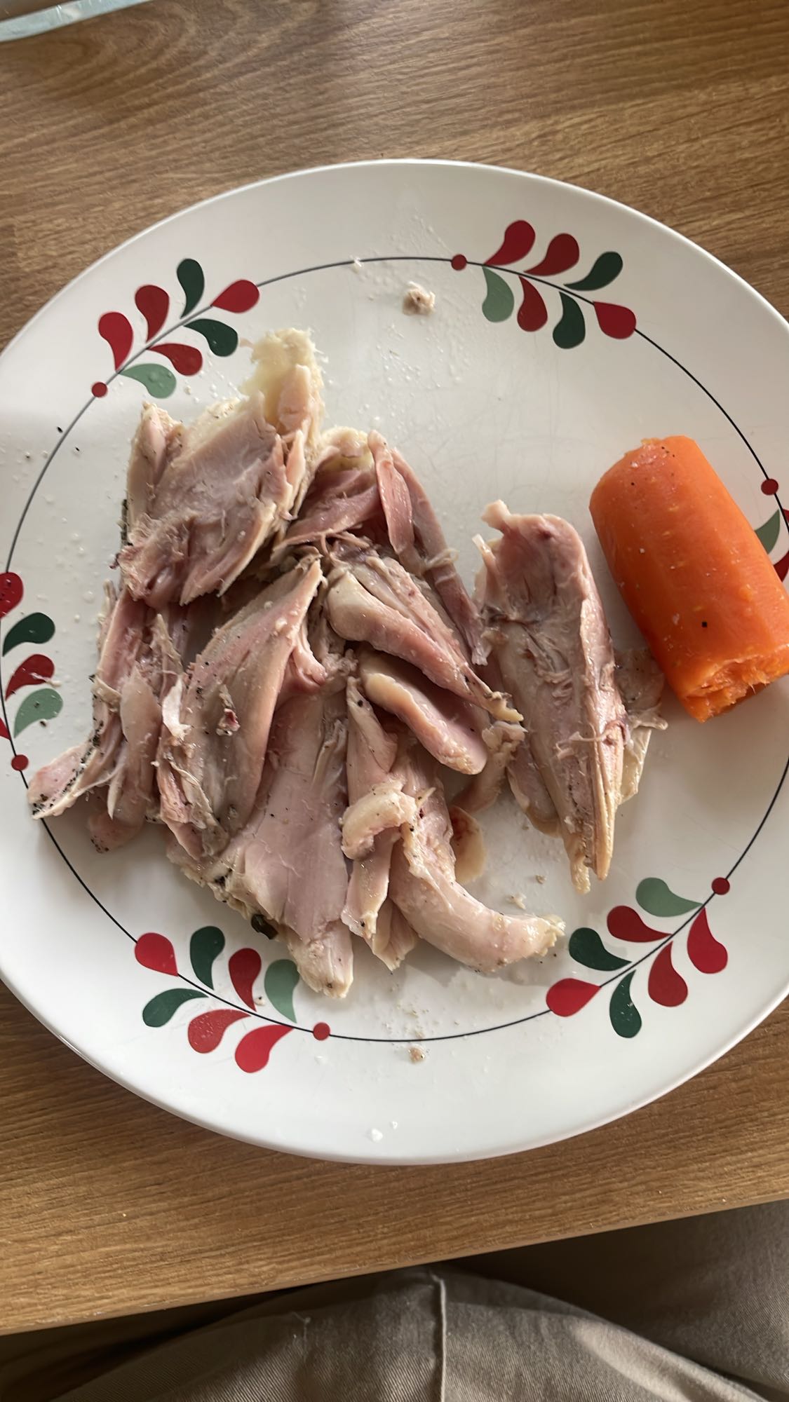 Gotowany kurczak z marchewką