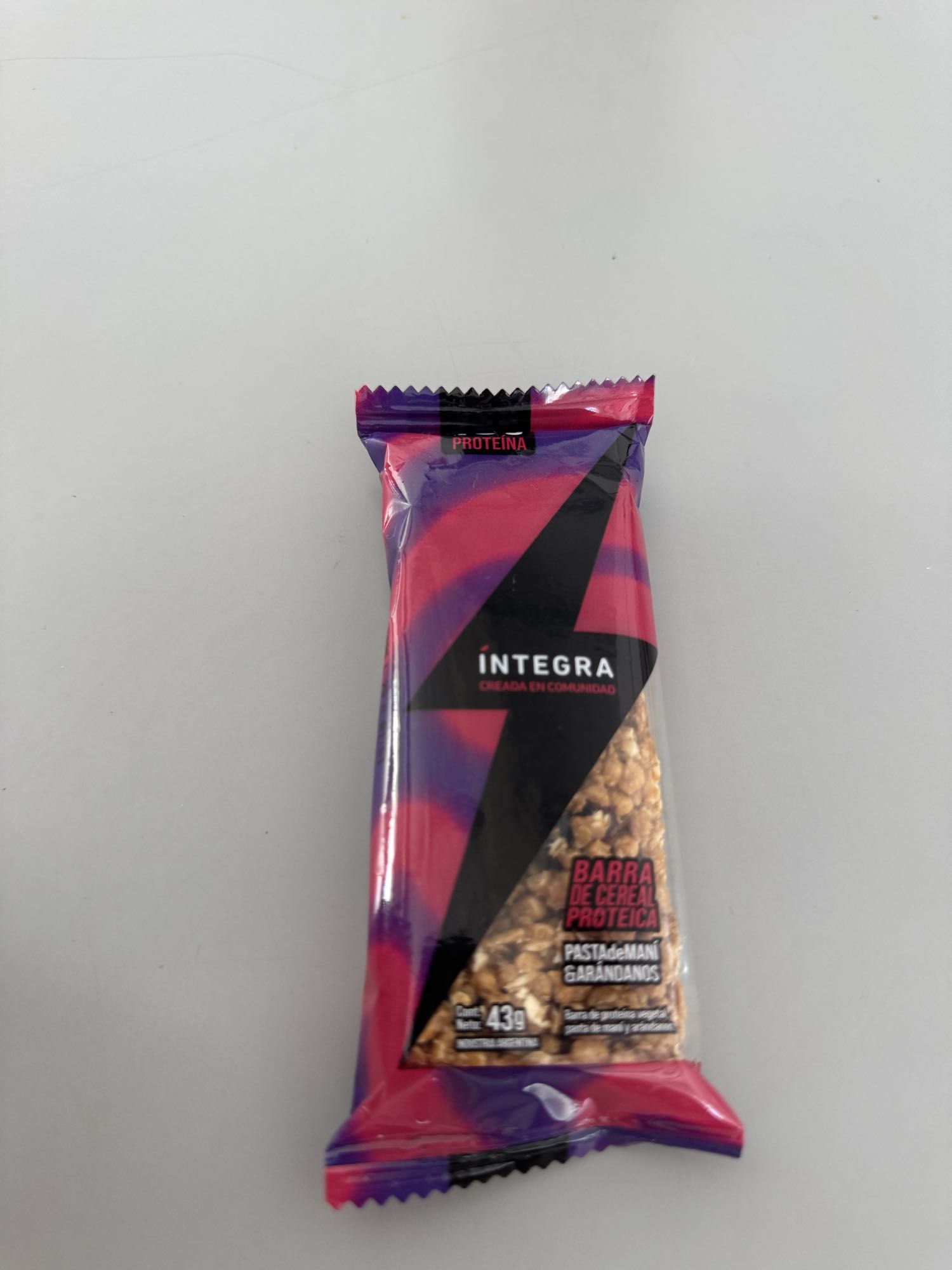 Barra de cereal proteica