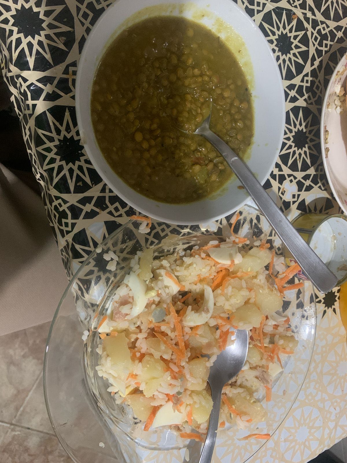 Lentejas con ensalada