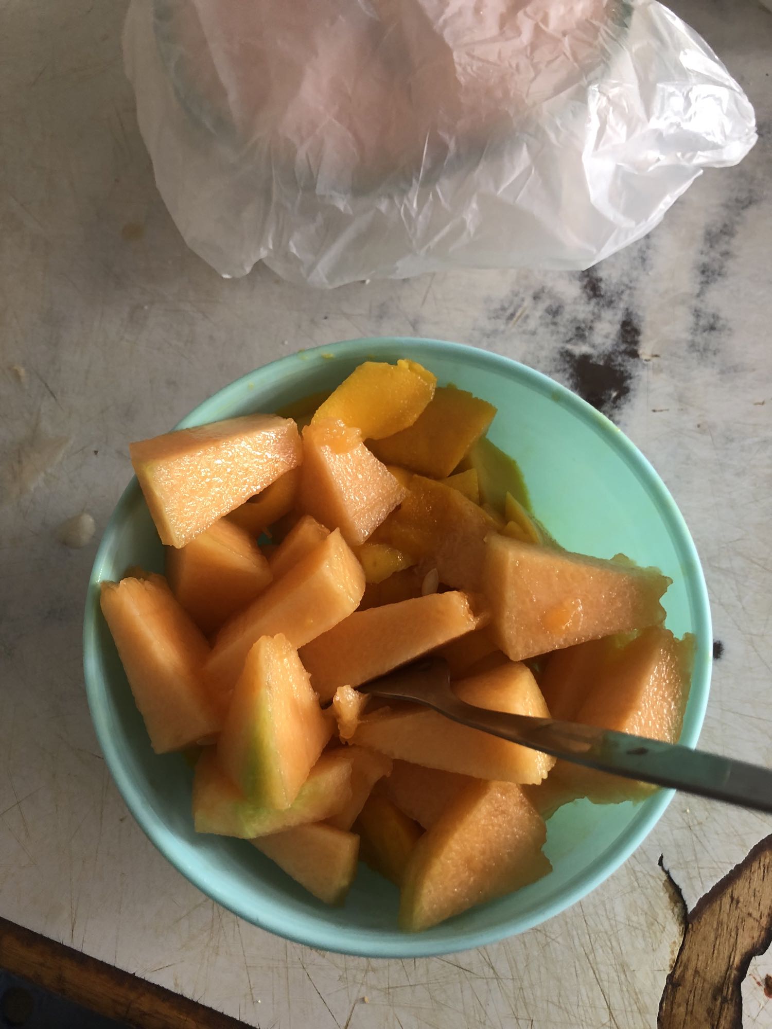 Fruta picada fresca