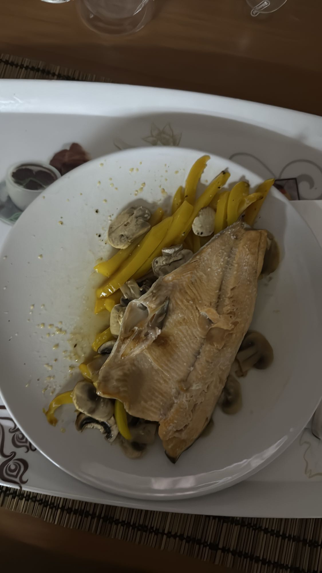 Trucha con vegetales