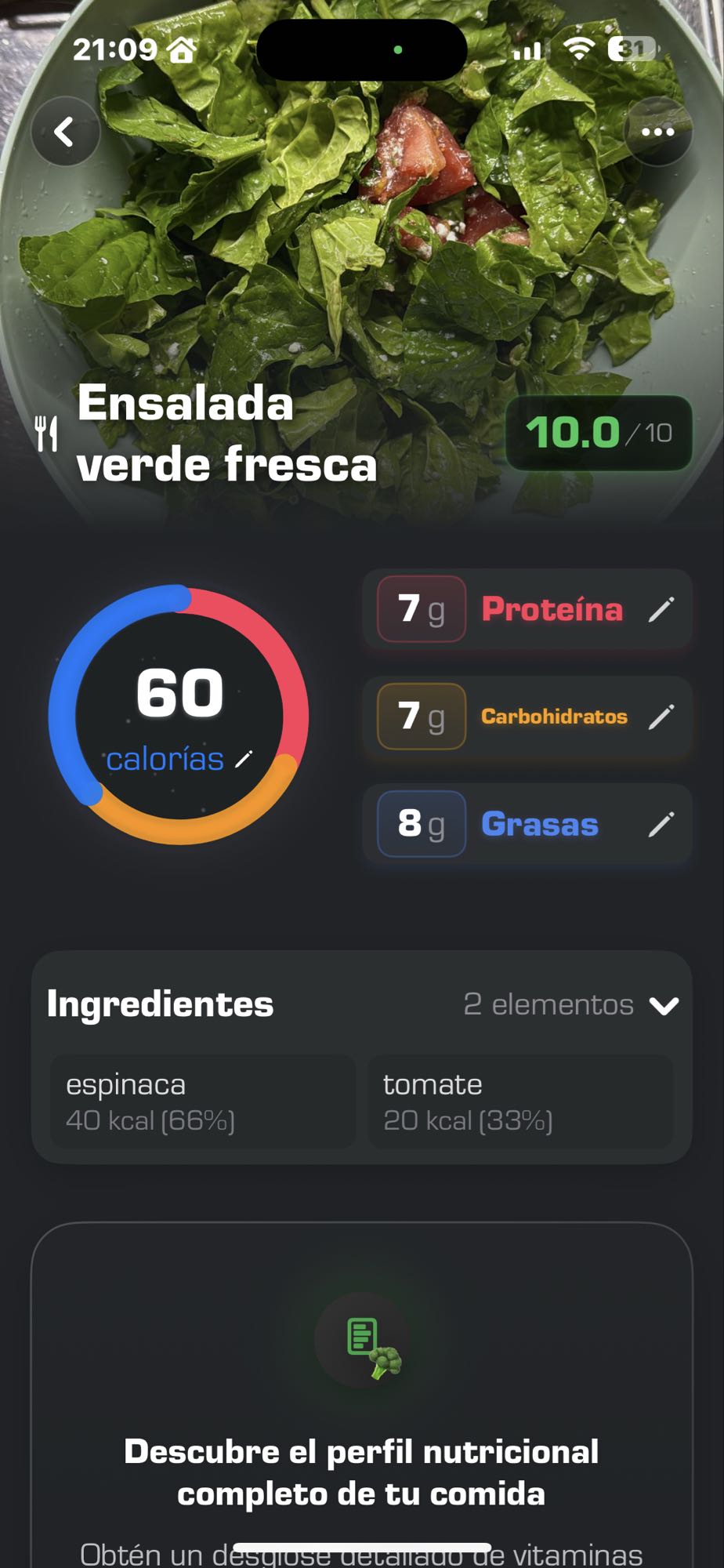 Ensalada verde fresca