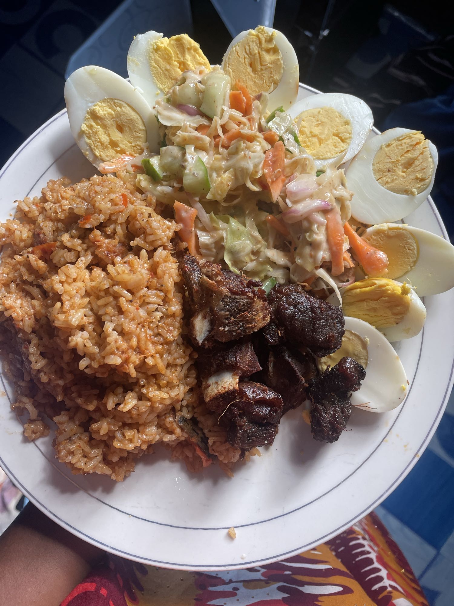 Jollof rice with eggs