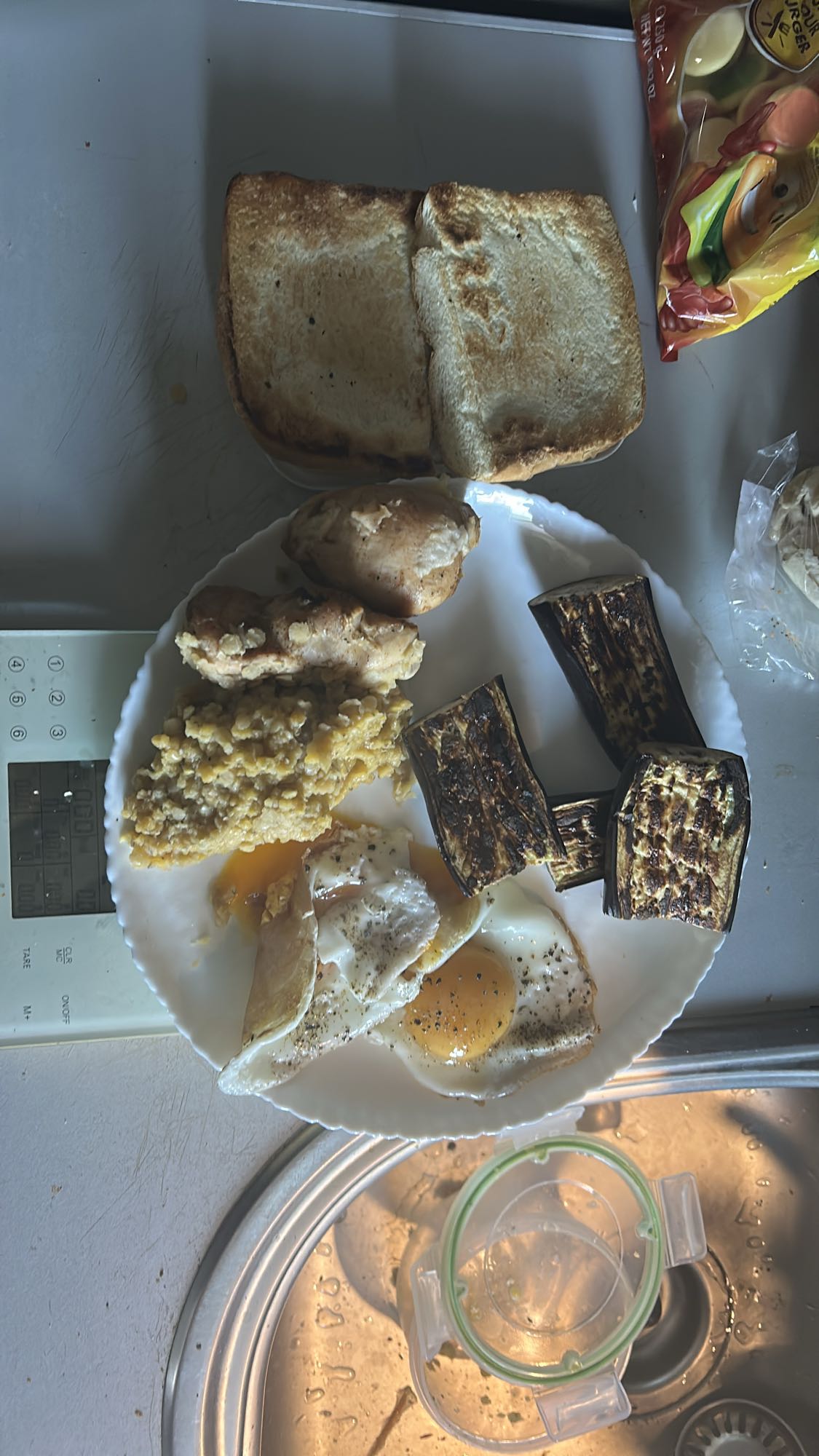 Grilled Chicken and Lentil Breakfast