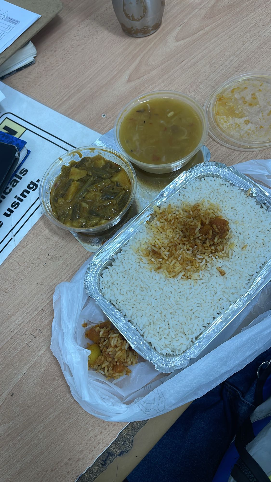 Rice with dal and curry