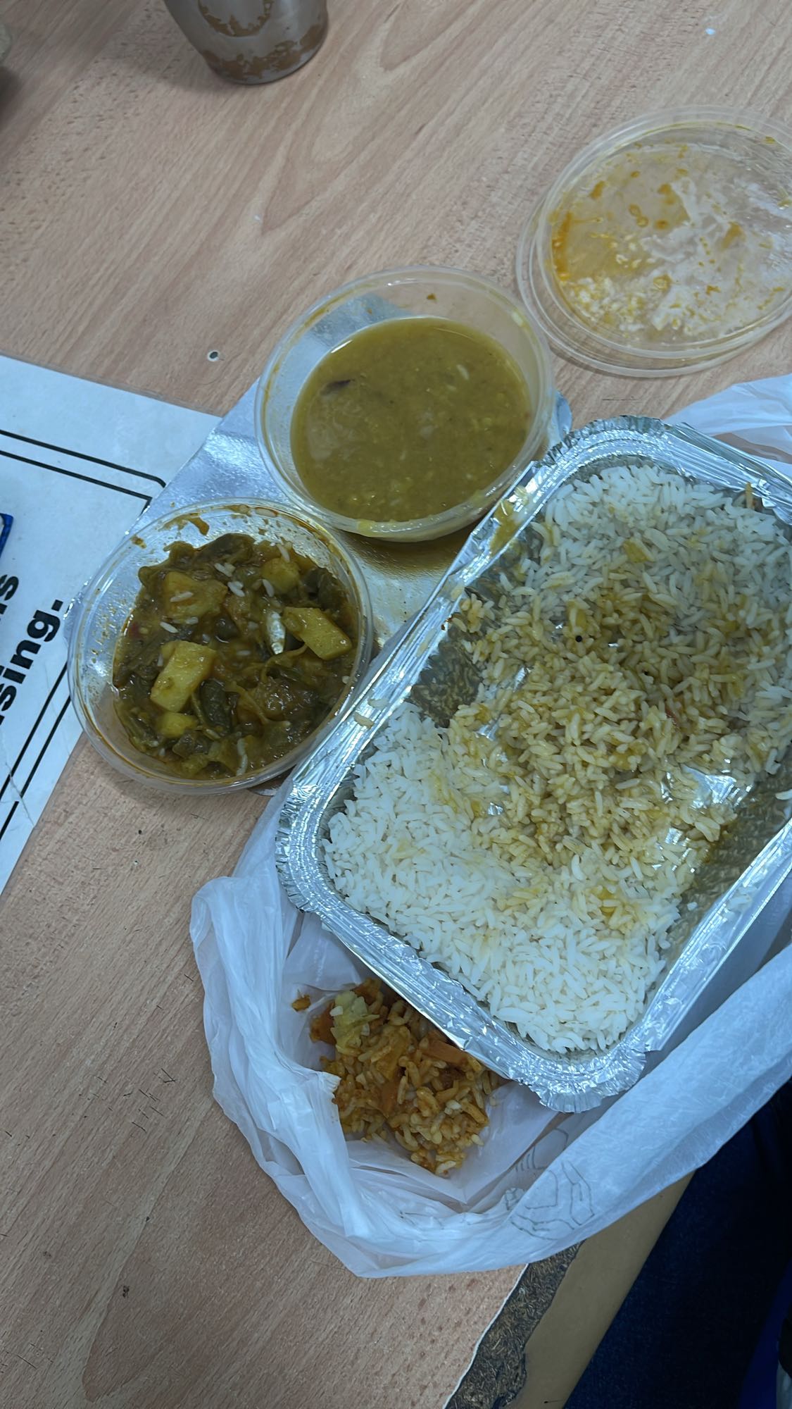 Rice with dal and curry