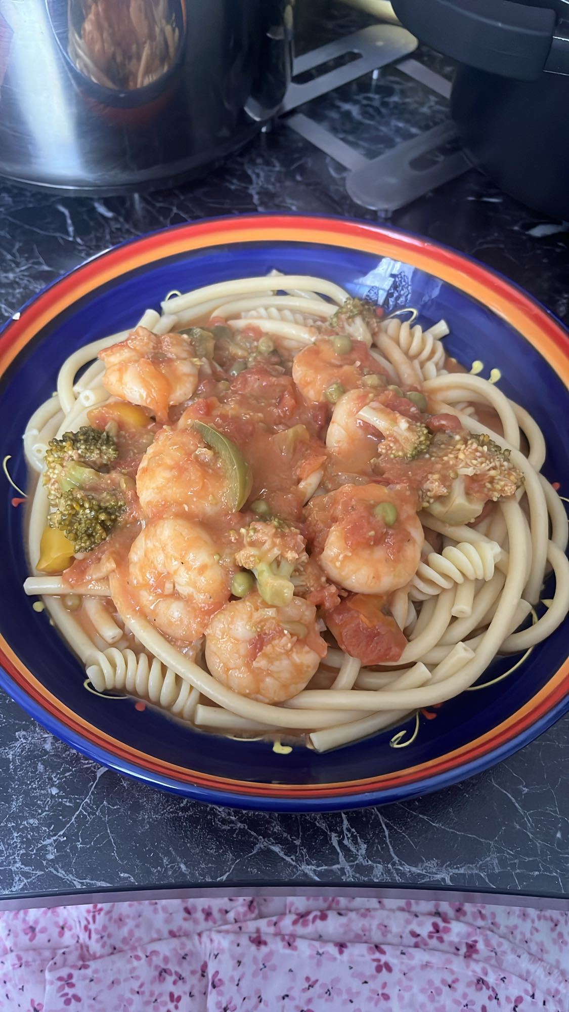 Pâtes aux crevettes