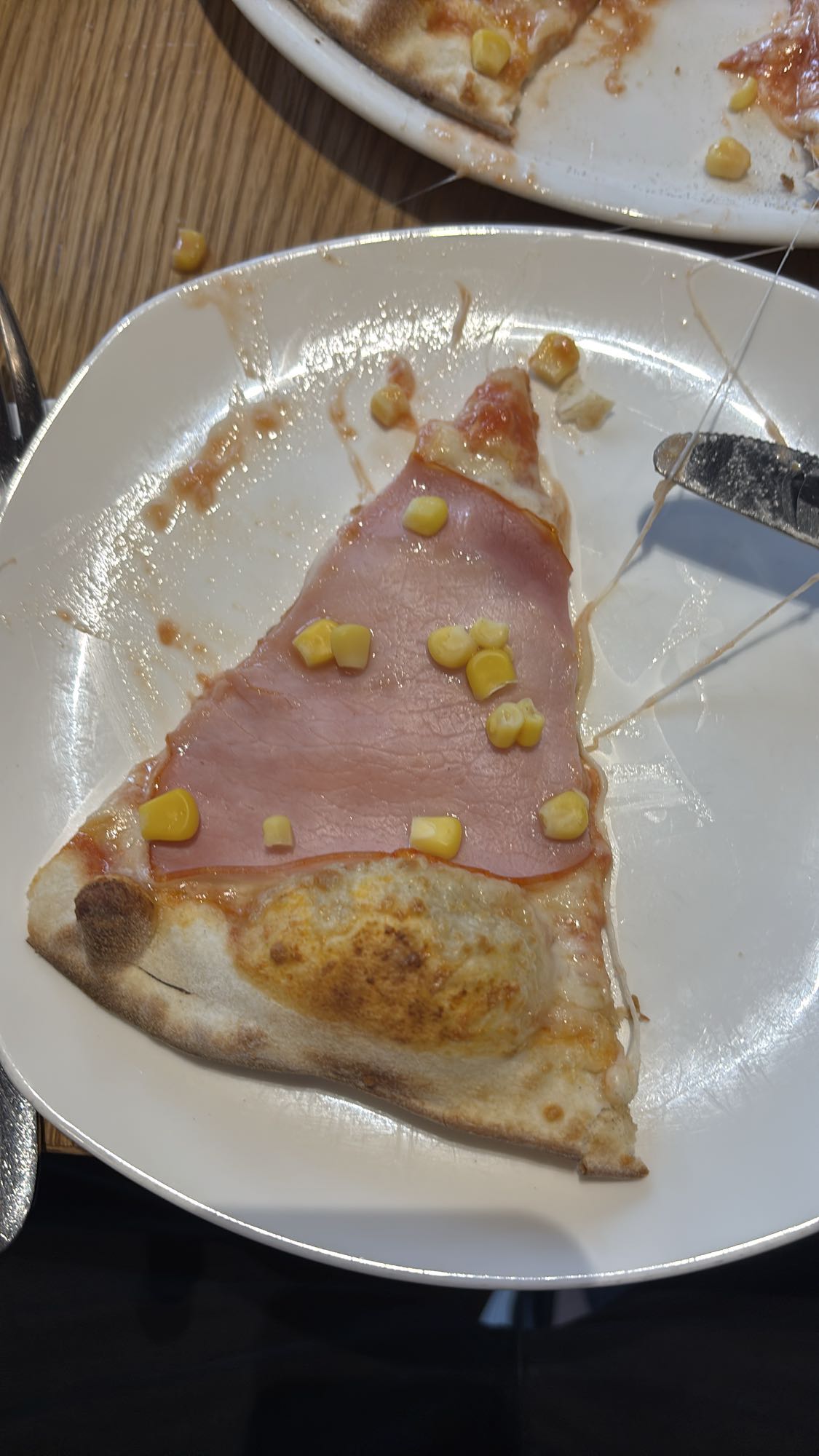 Ham and Corn Pizza Slice