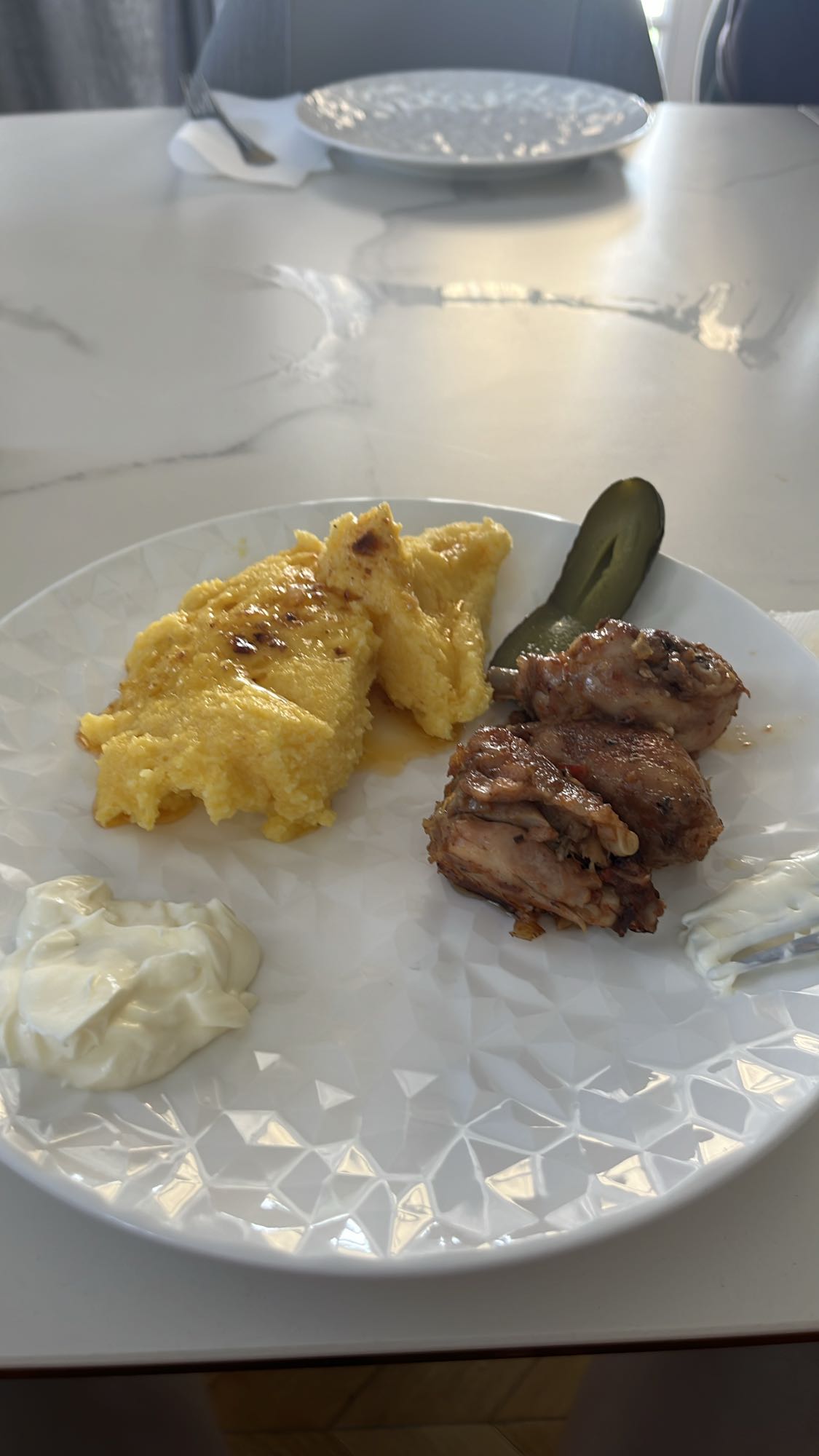 Poulet avec polenta