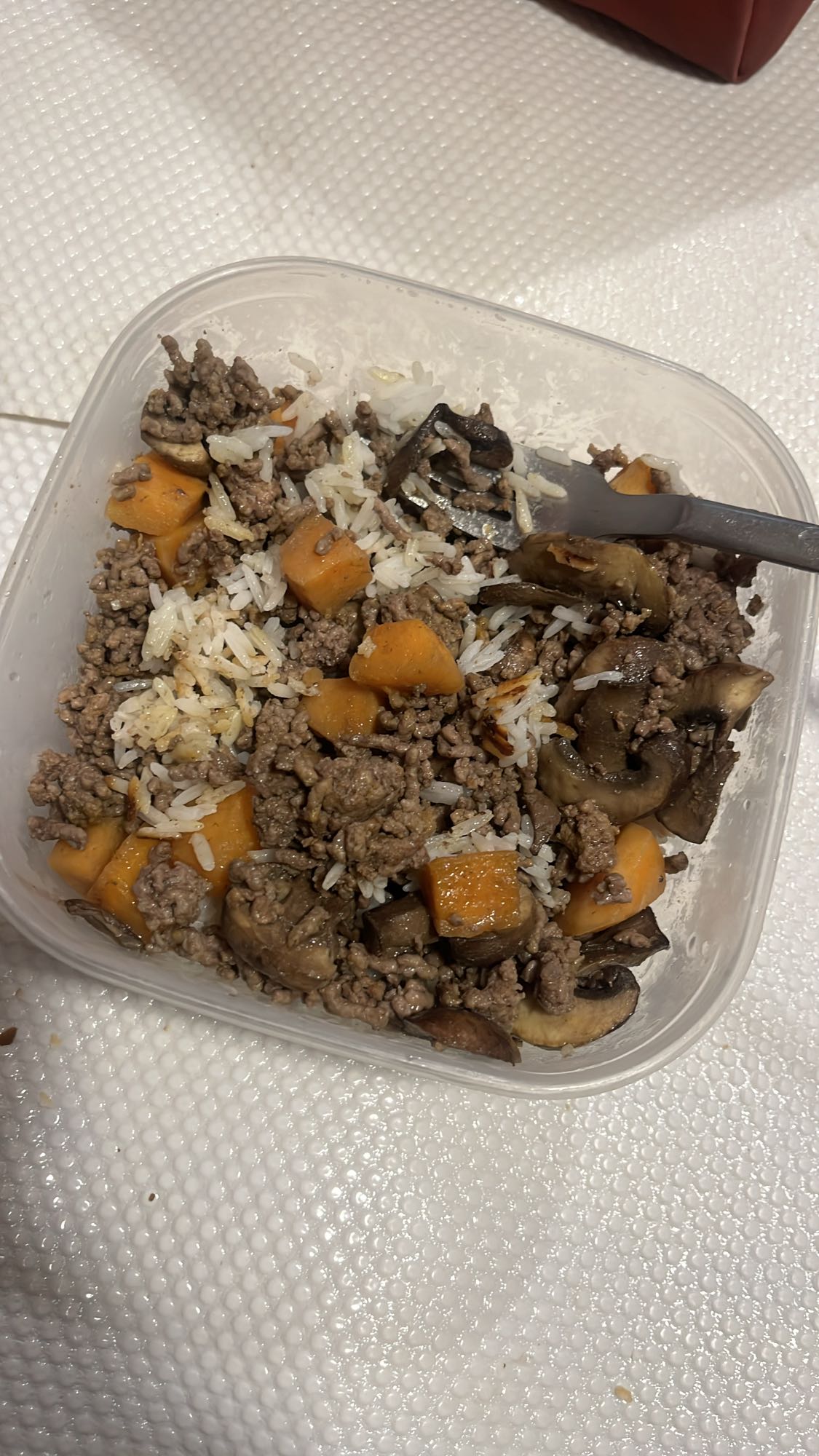 Beef rice veggie mix