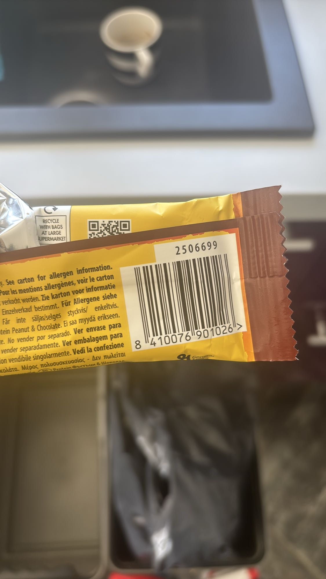 Barre chocolat protéinée