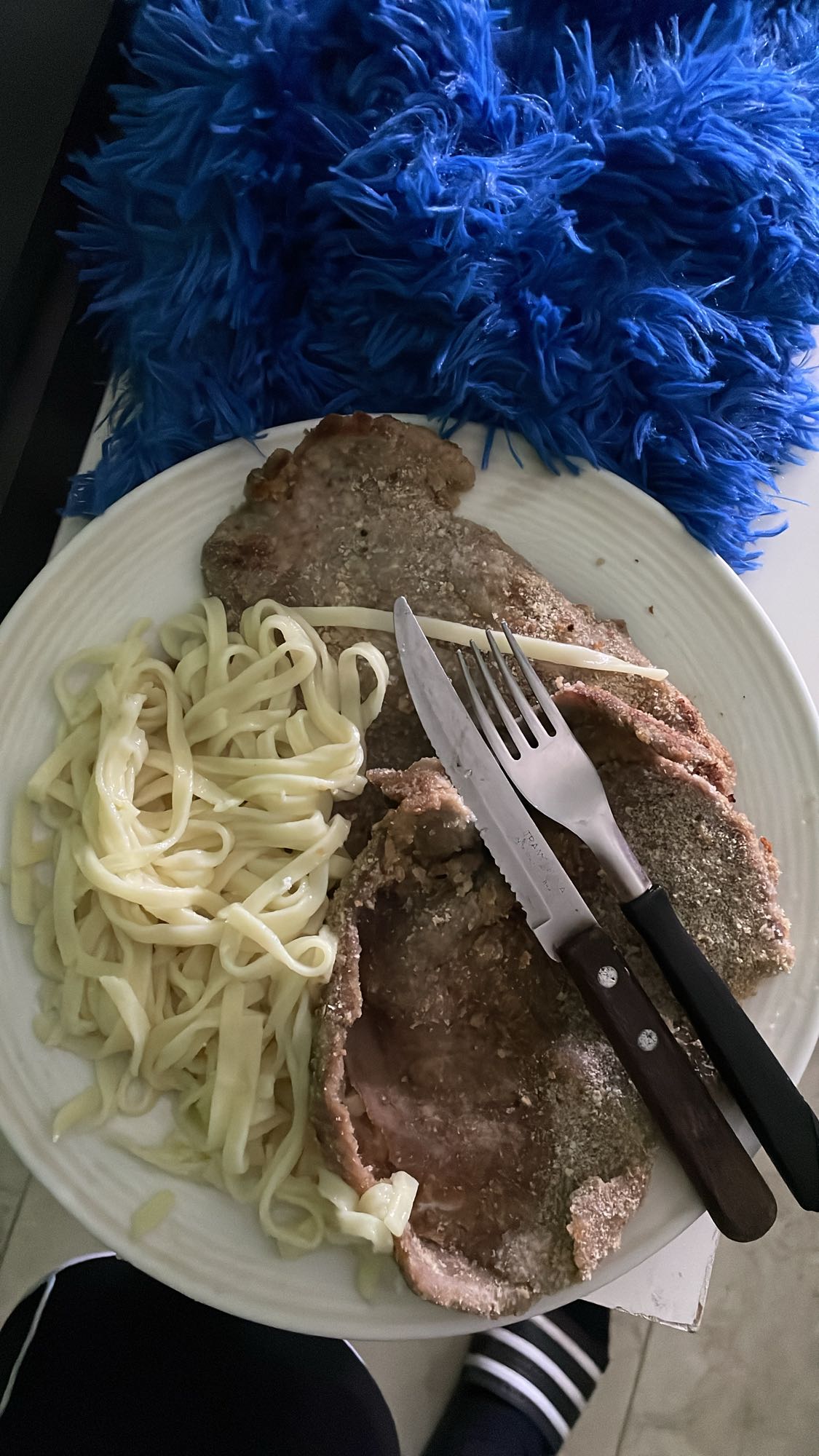 Bistec con pasta