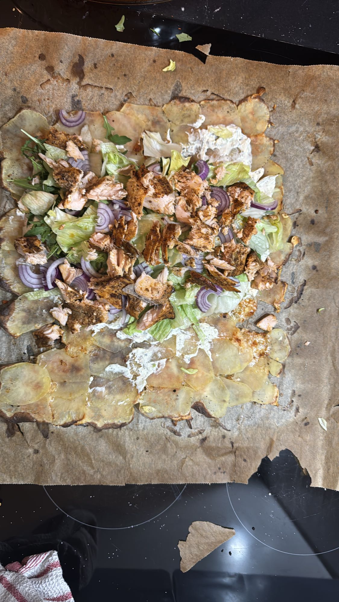 Lachs auf Kartoffelbasis