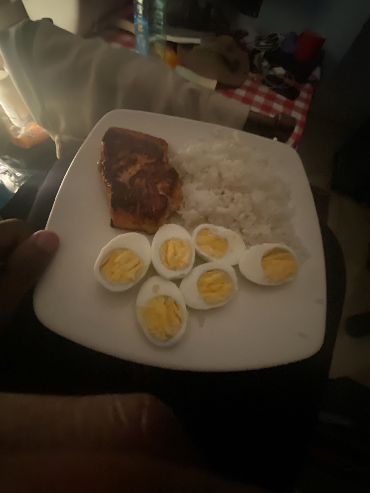 Eggs Rice and Grilled Fish