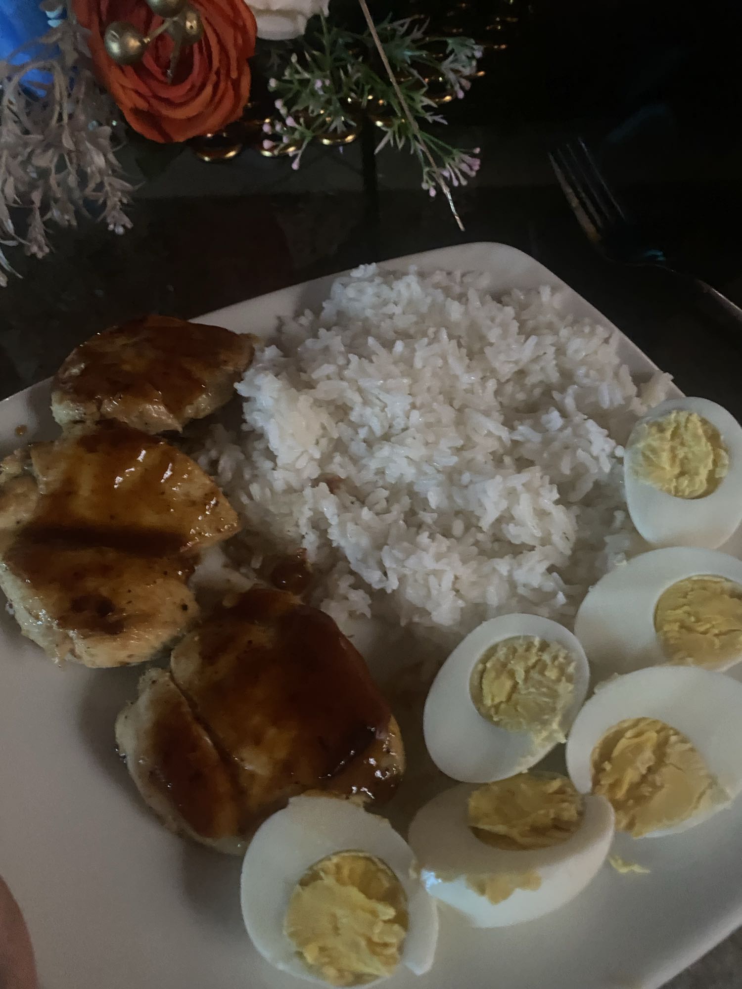 Chicken Rice and Eggs