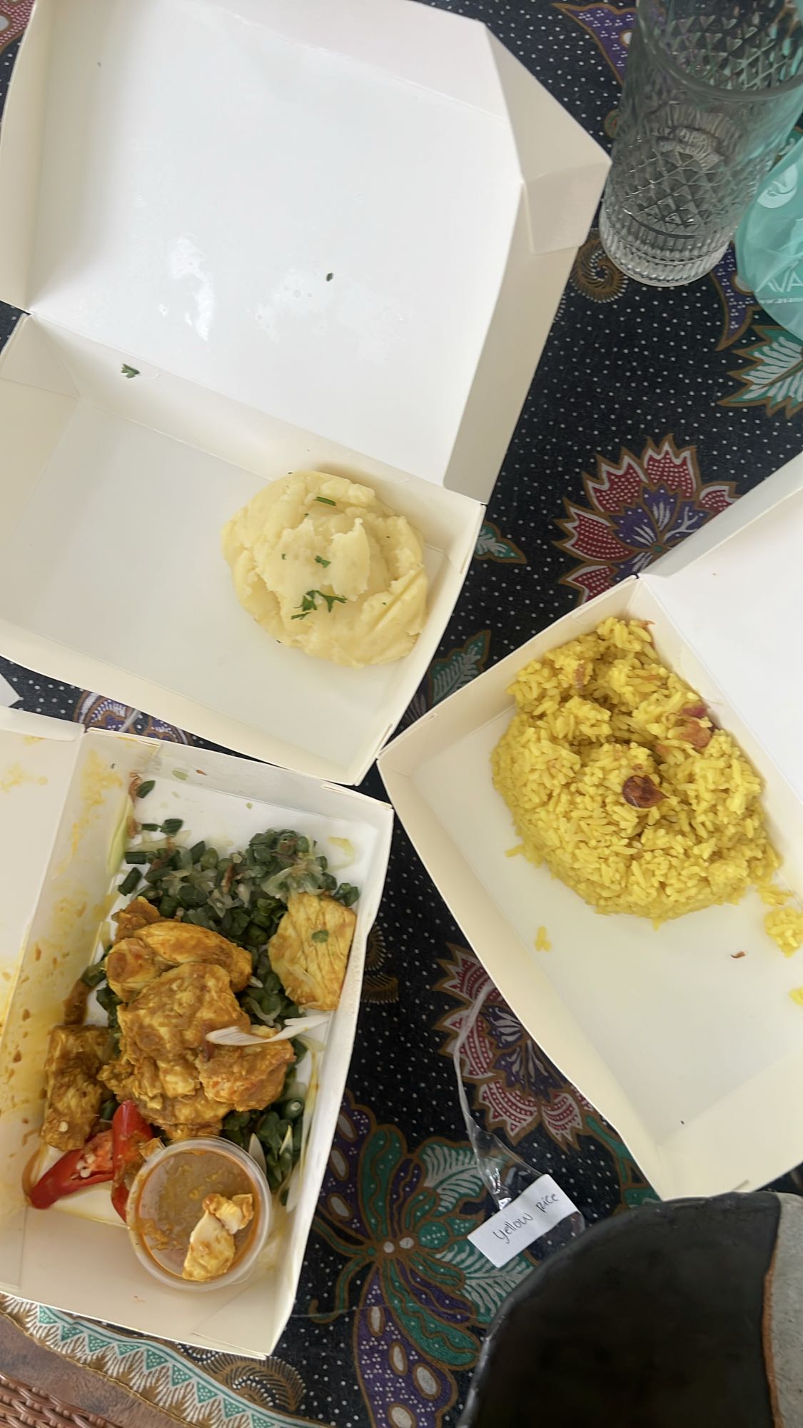 Fish with rice & mash