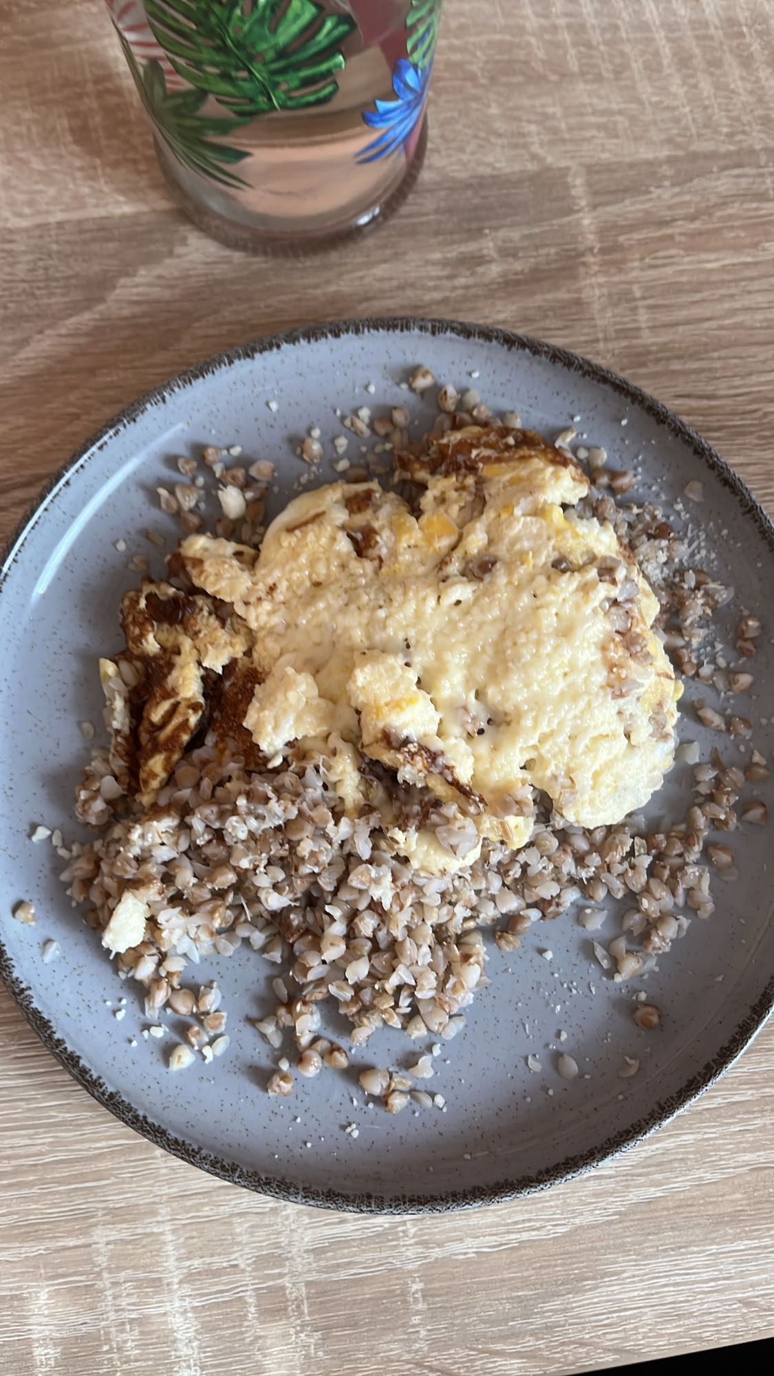 Гречка с омлетом