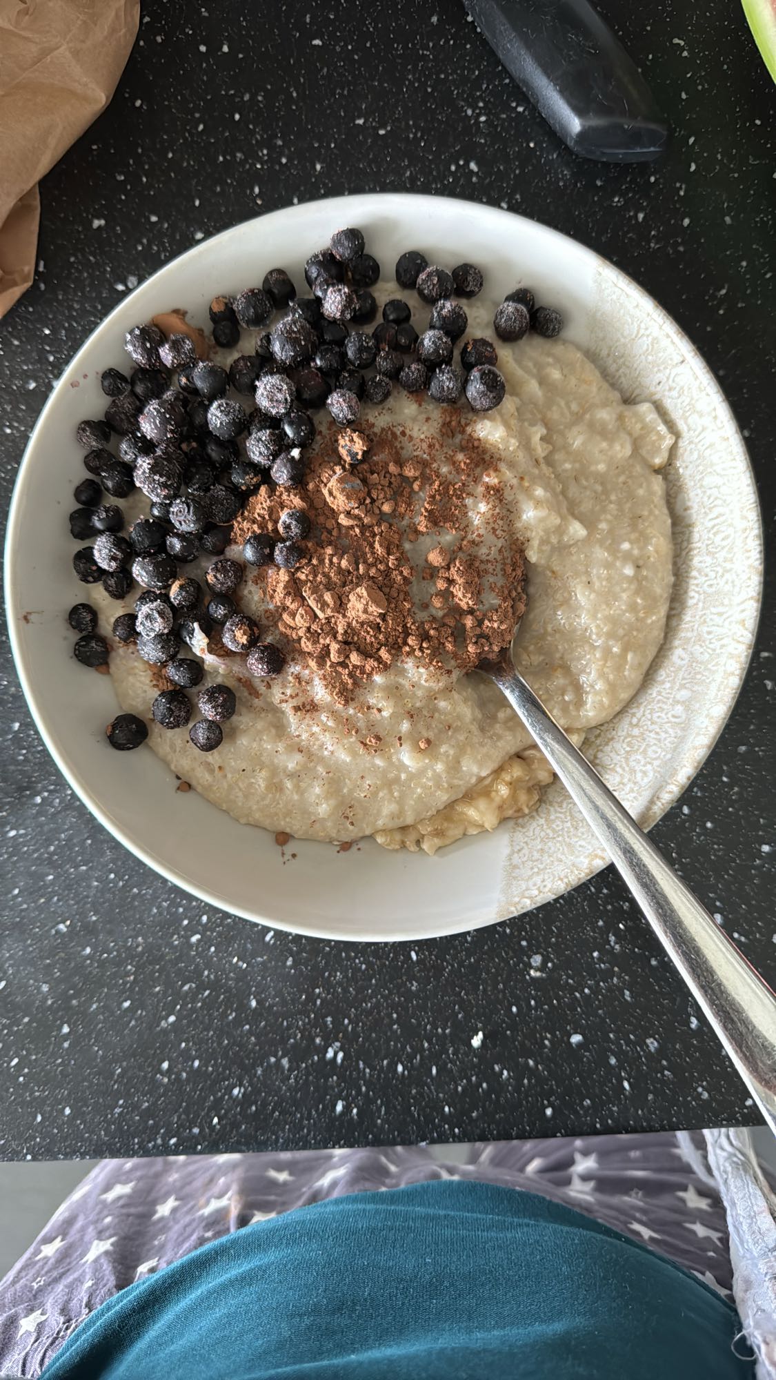 Havregryn med blåbär