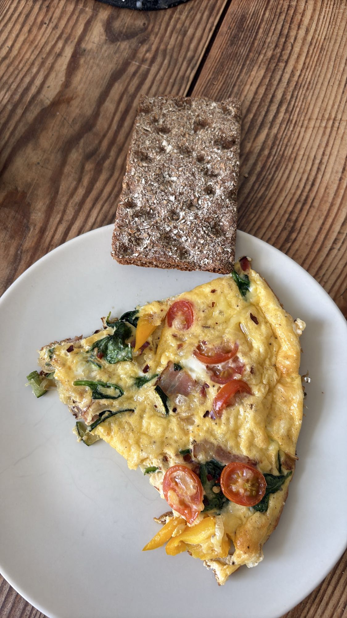 Omelett med knäckebröd