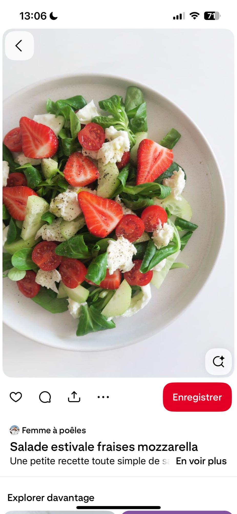 Salade fraises mozzarella