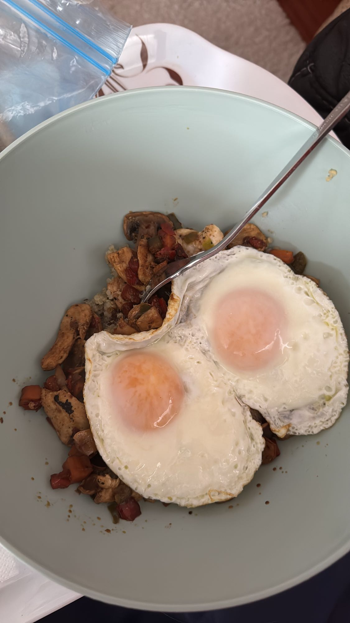 Huevos con vegetales