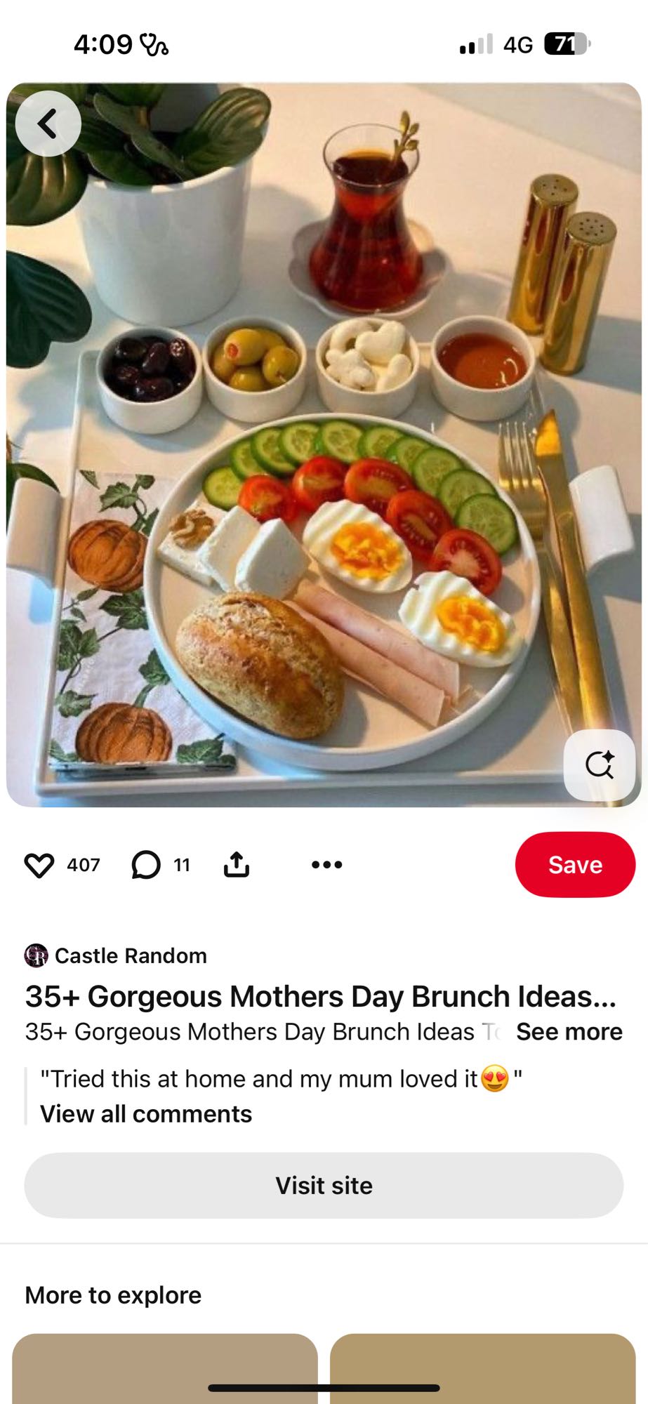 Brunch Plate with Tea