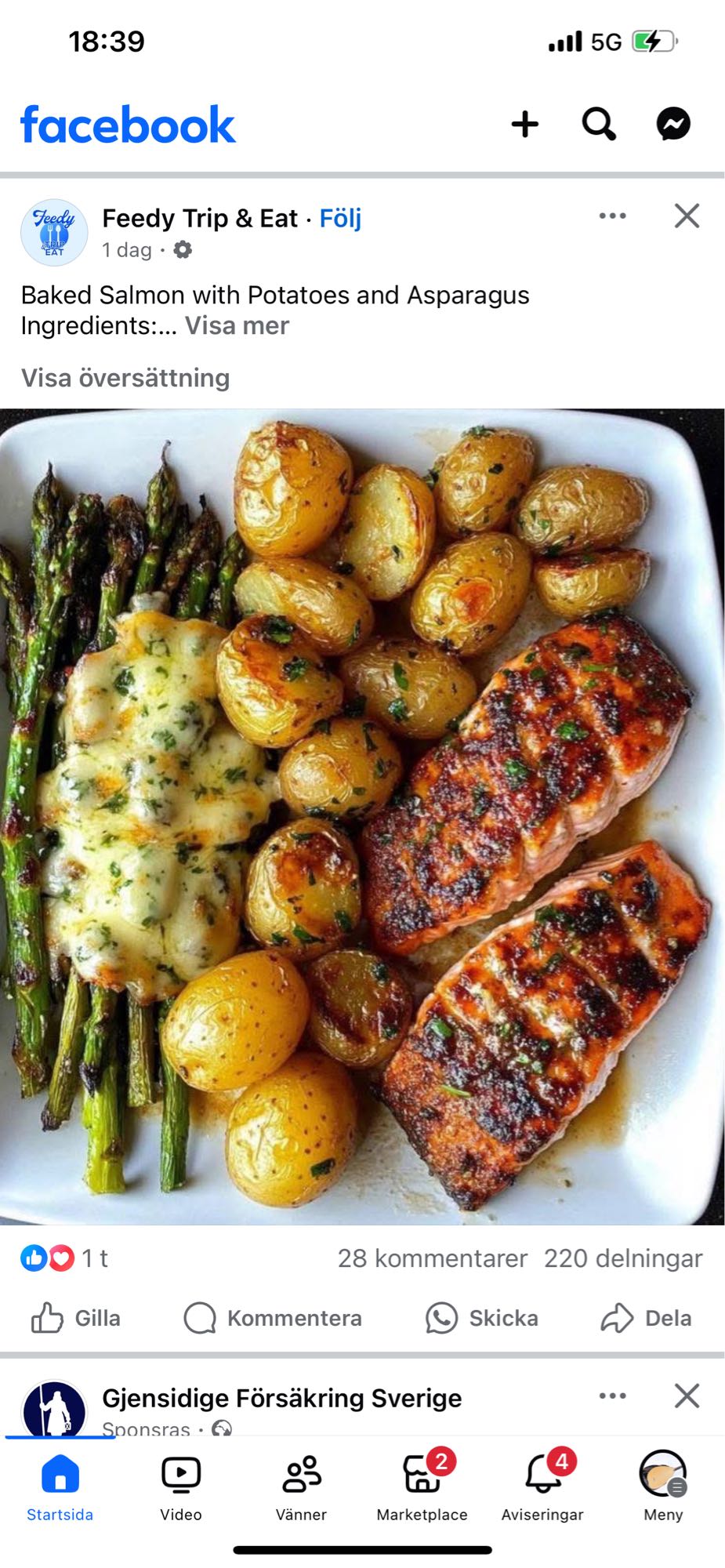 Lax med potatis & sparris