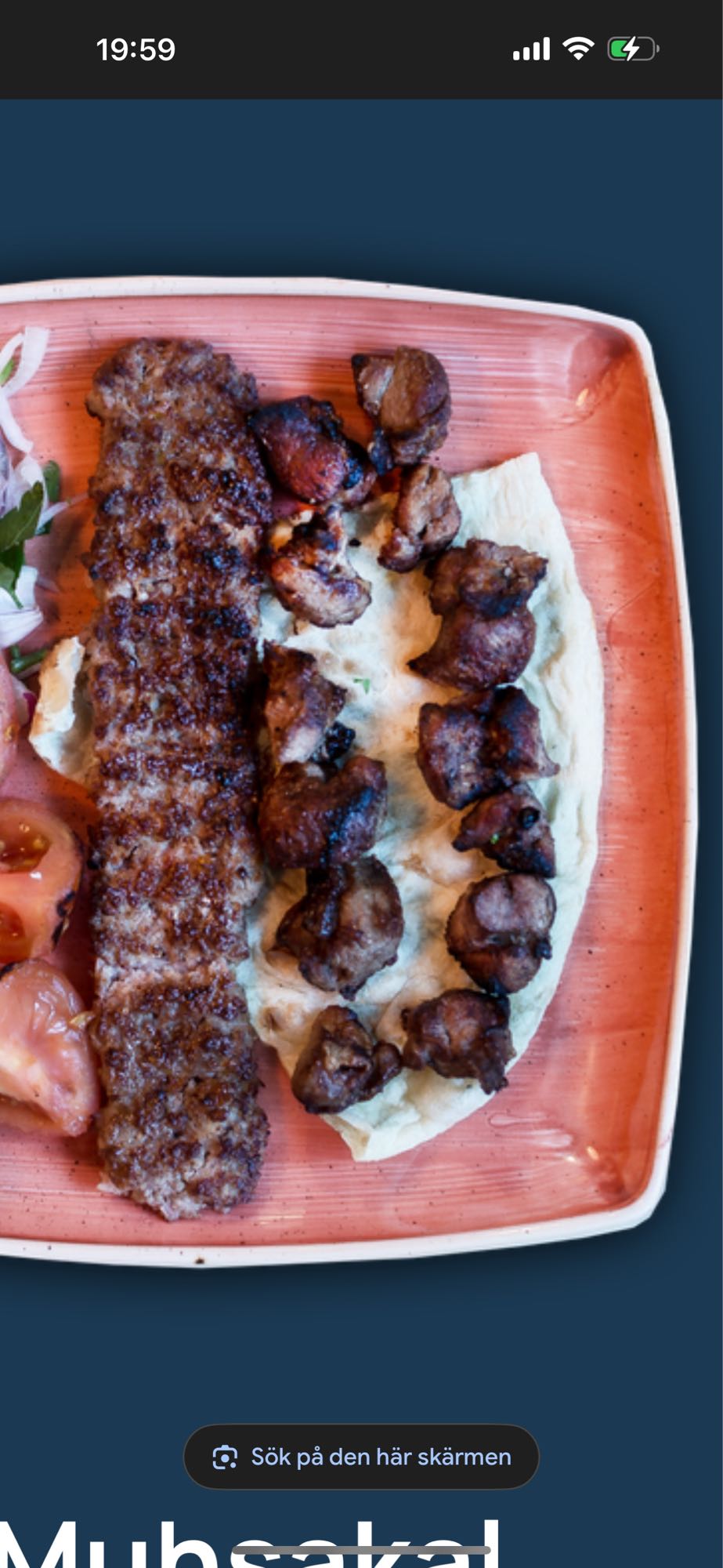 Kebab med bröd och grönsaker