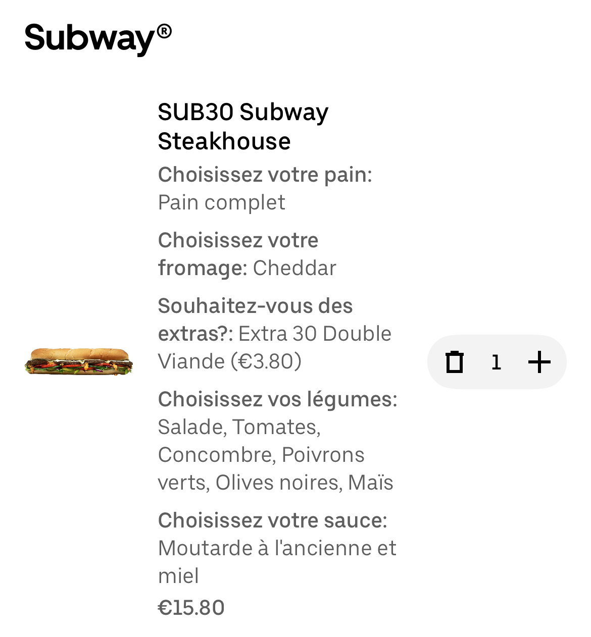Subway Steakhouse Sub