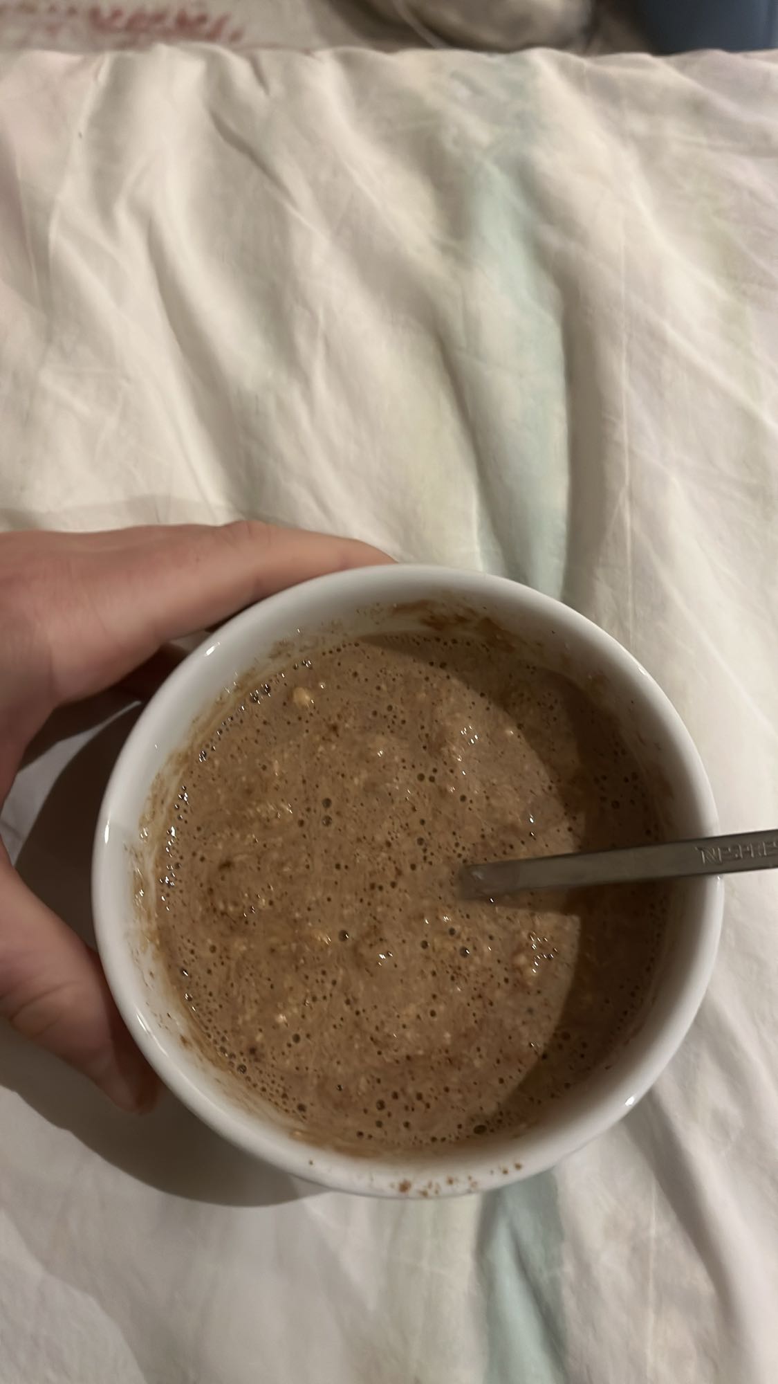 Mingau de proteína com água e canela