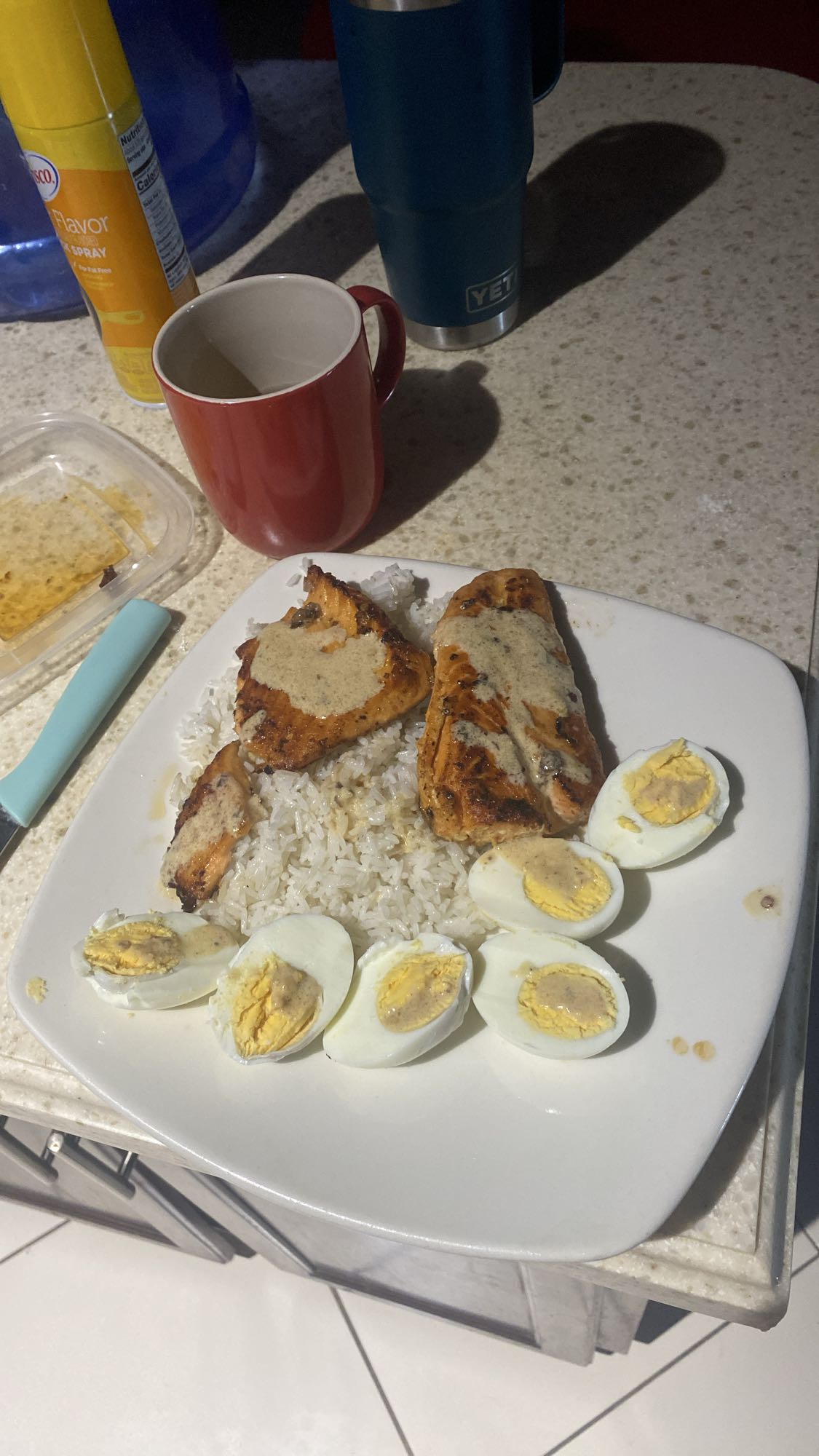 Grilled Salmon Rice Plate