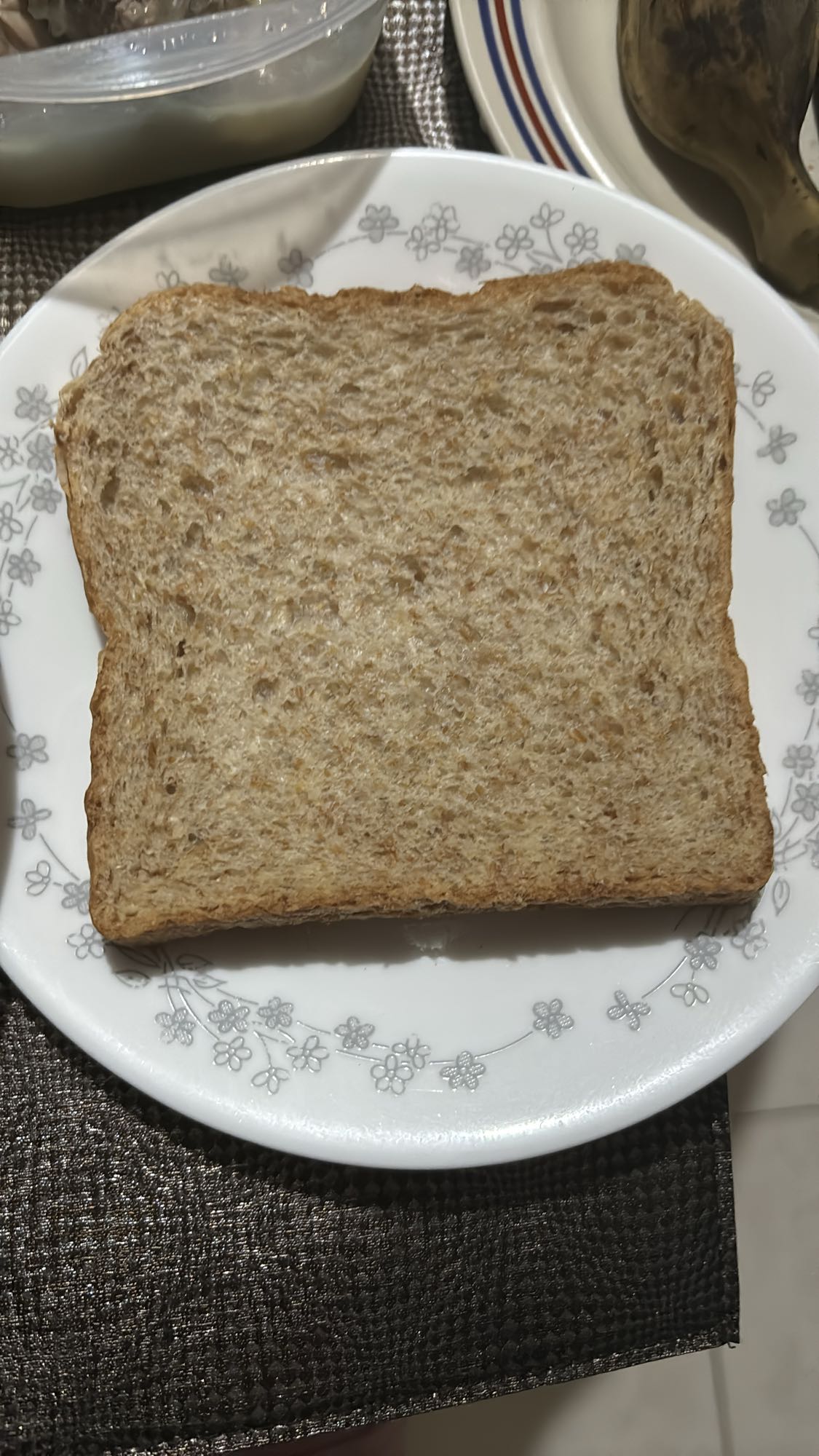 Whole wheat bread slice