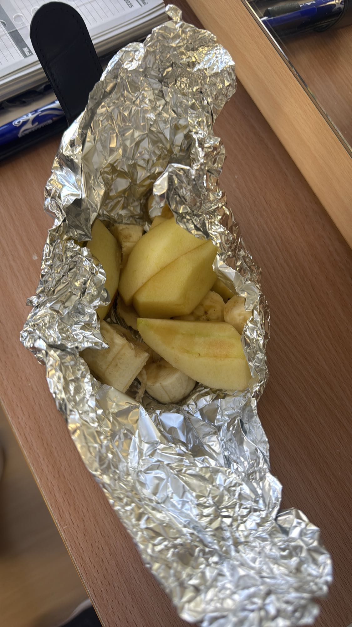 Frutas en papel aluminio