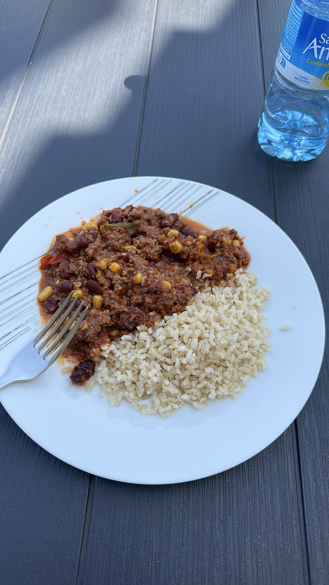 Chili avec riz brun