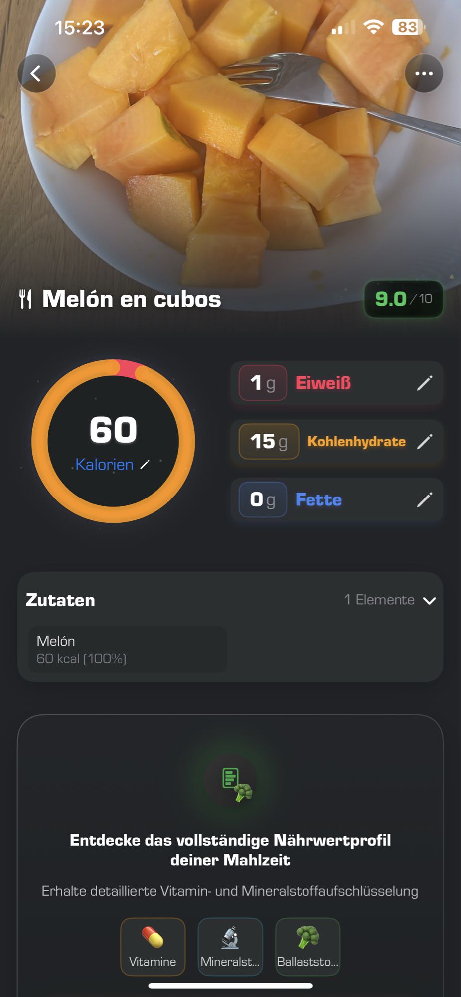 Melón en cubos