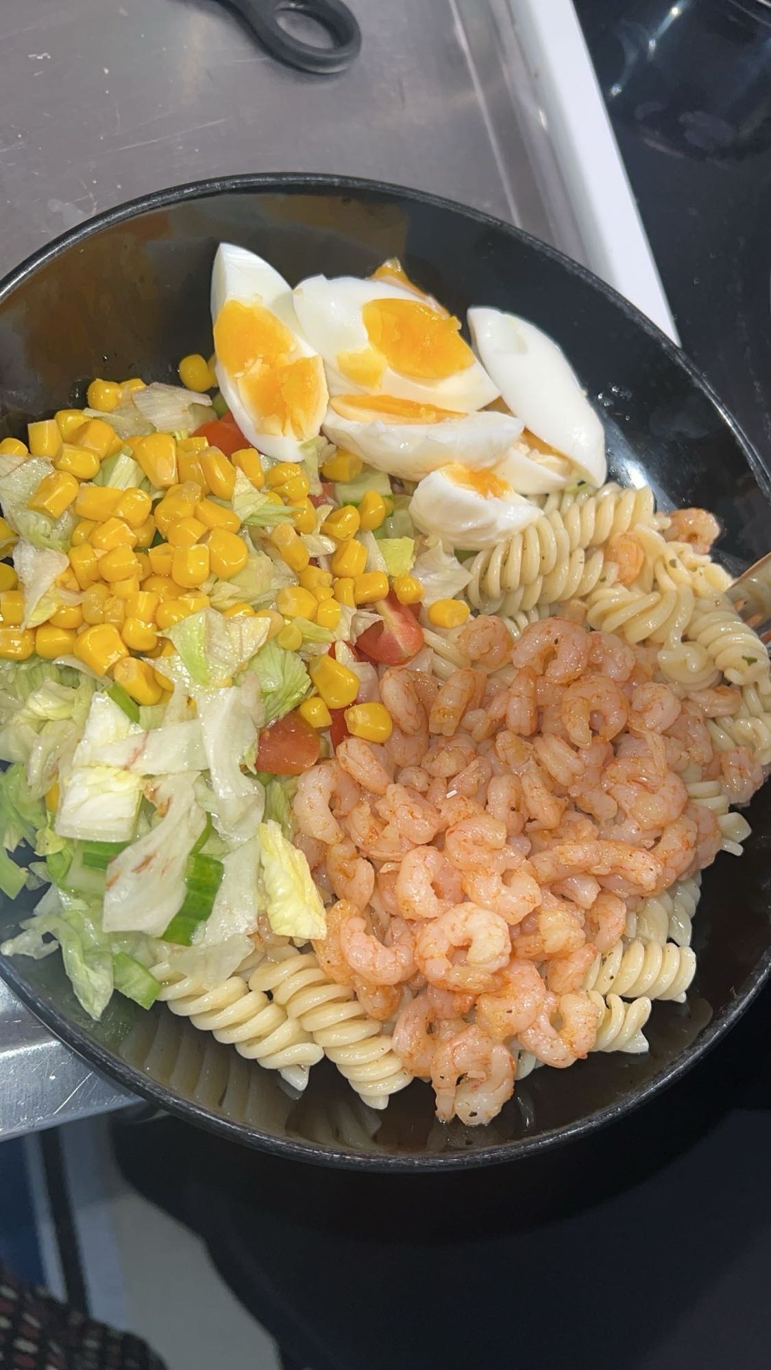 Pastasallad med räkor